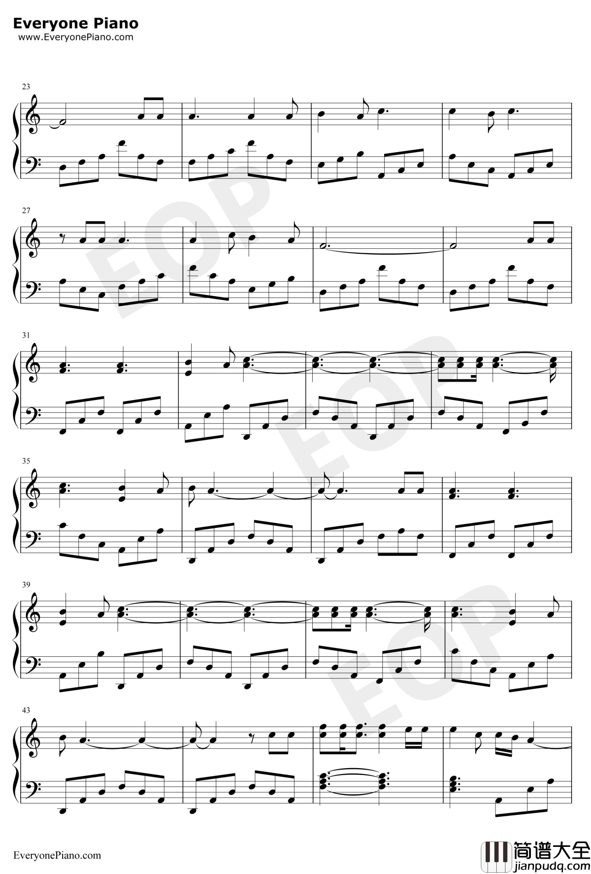 TheNightWeMet钢琴谱_LordHuron_十三个原因OST