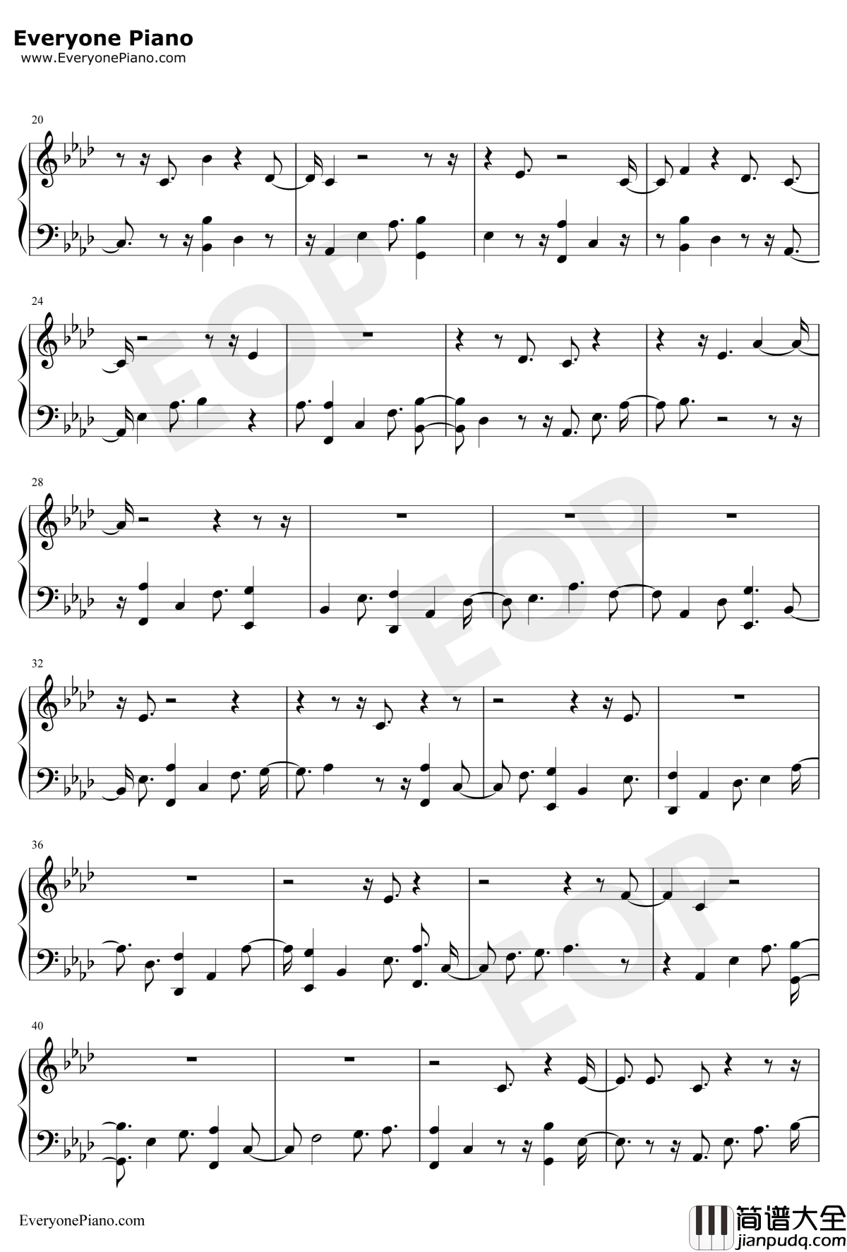 DearLover钢琴谱_LittleMix_LittleMix