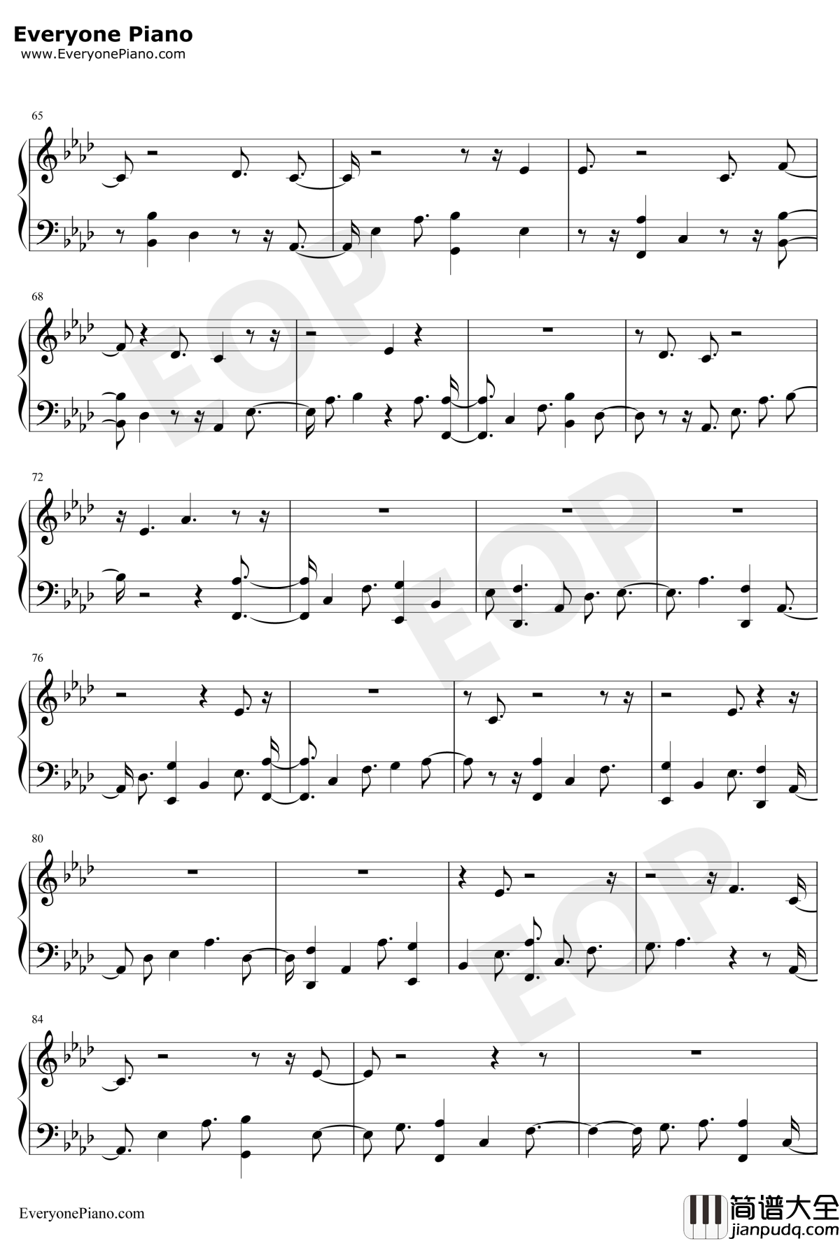 DearLover钢琴谱_LittleMix_LittleMix