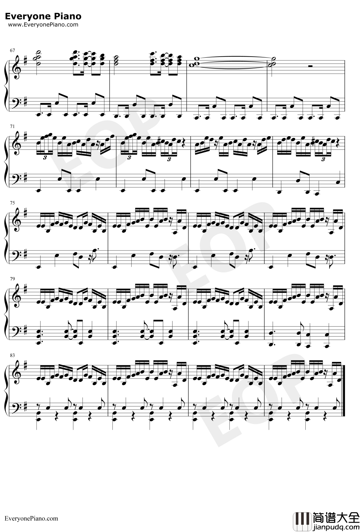 Perfect_Time钢琴谱_泽野弘之_断剑神曲