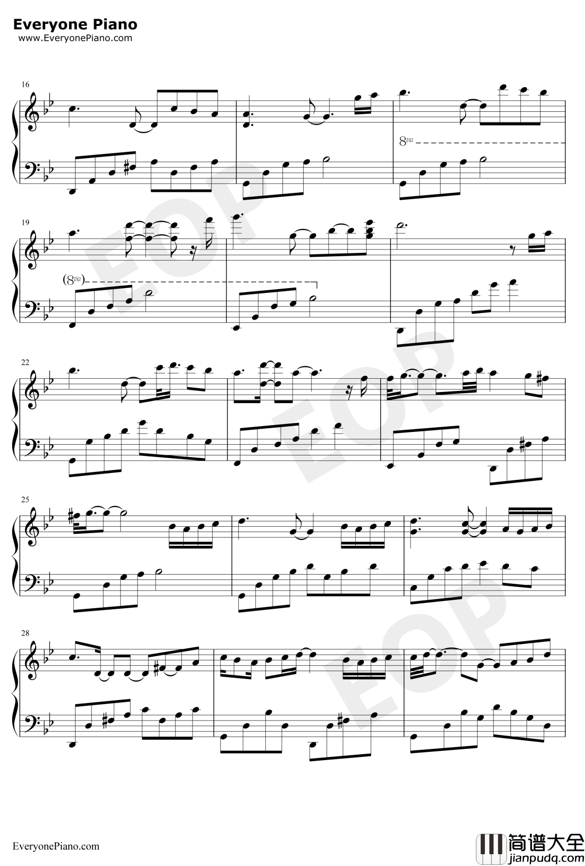 谁是谁的谁_钢琴谱_赵海洋