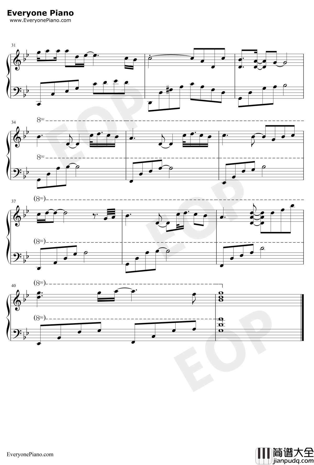 谁是谁的谁_钢琴谱_赵海洋