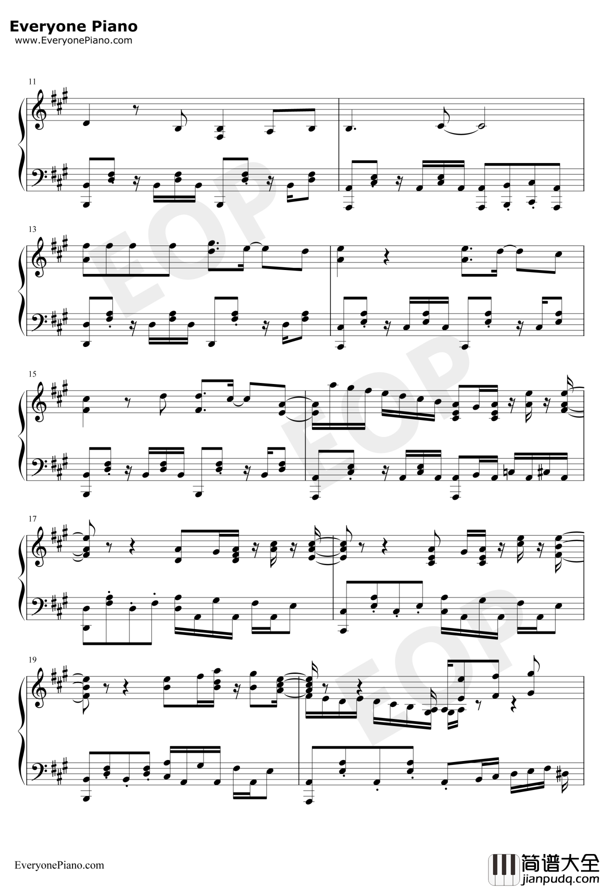 ハイステッパー钢琴谱_大原ゆい子_轻羽飞扬ED