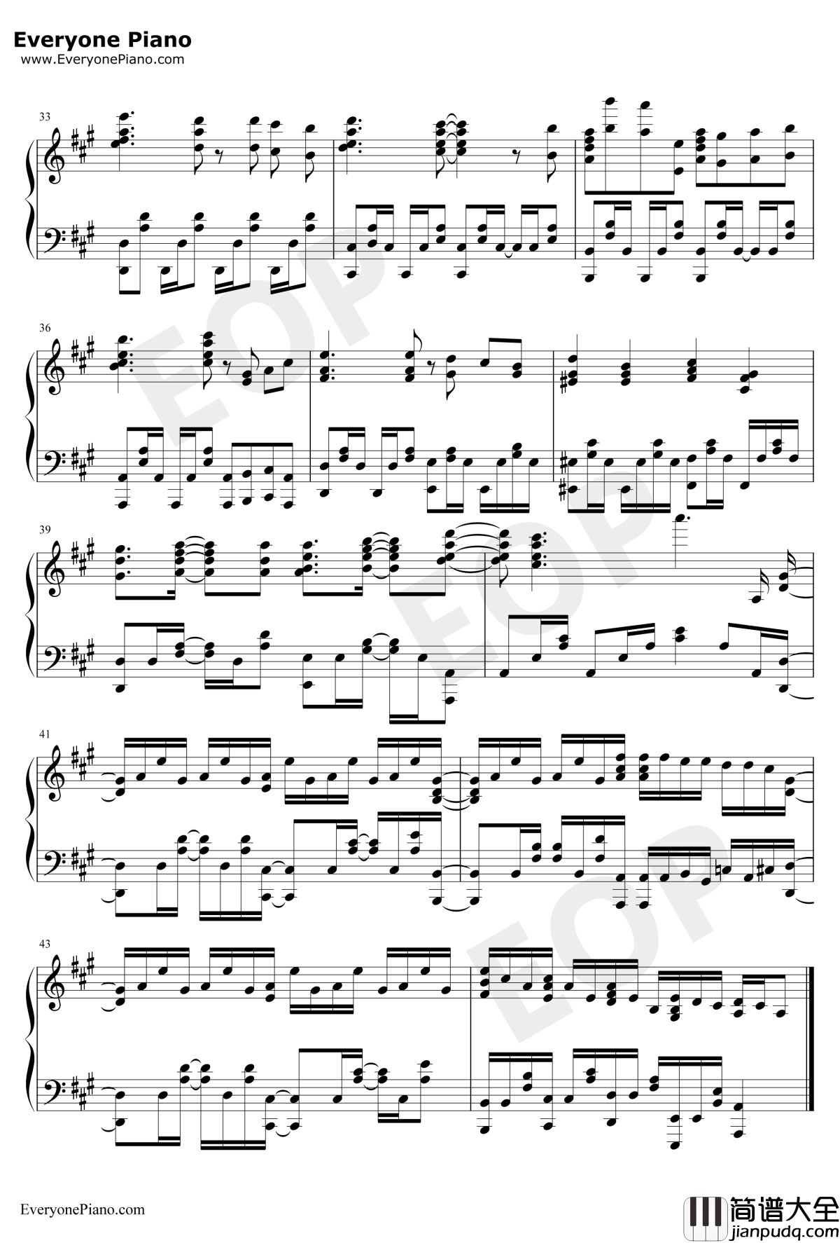 ハイステッパー钢琴谱_大原ゆい子_轻羽飞扬ED