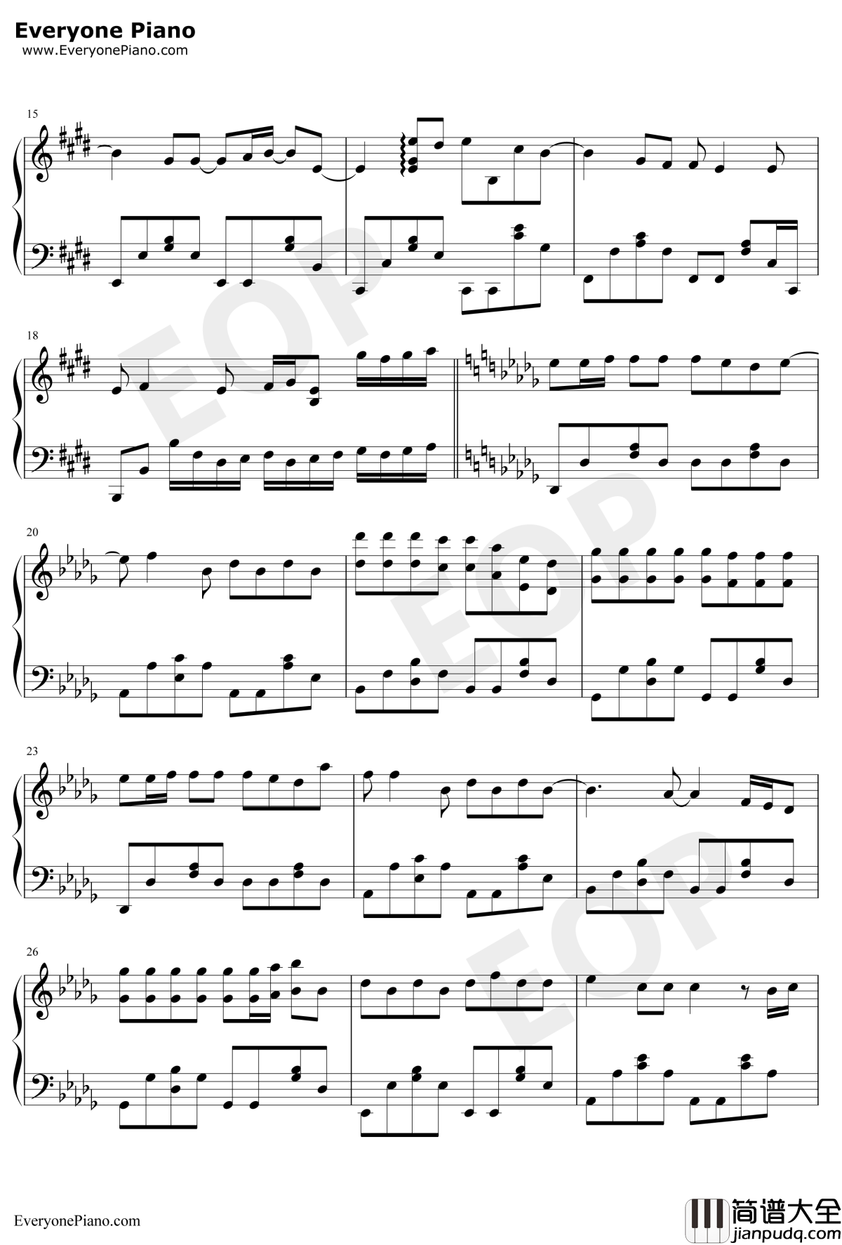 意外钢琴谱_薛之谦_明知这是一场意外你要不要来