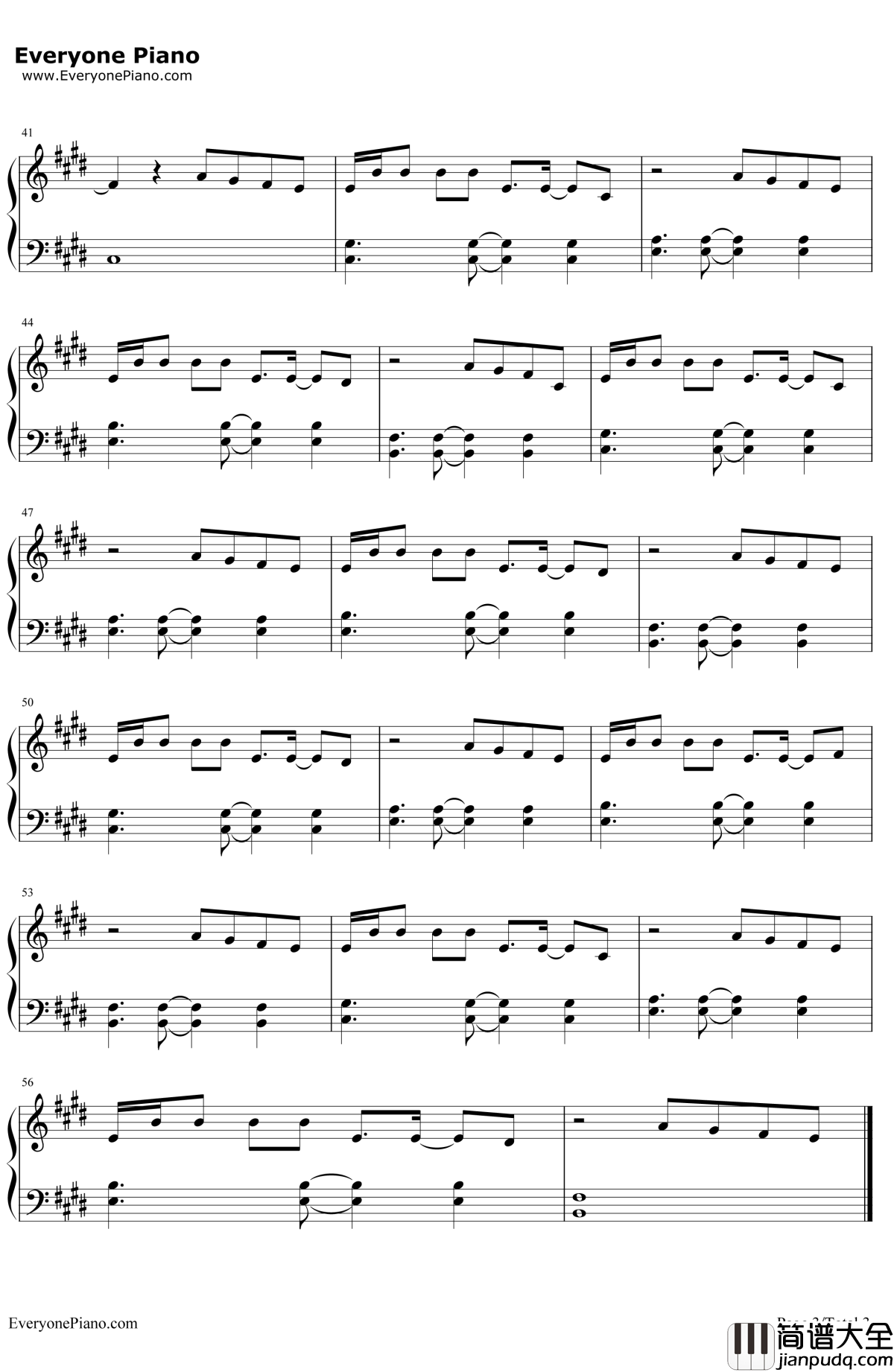 光年之外钢琴谱_G.E.M.邓紫棋__太空旅客_中文主题曲