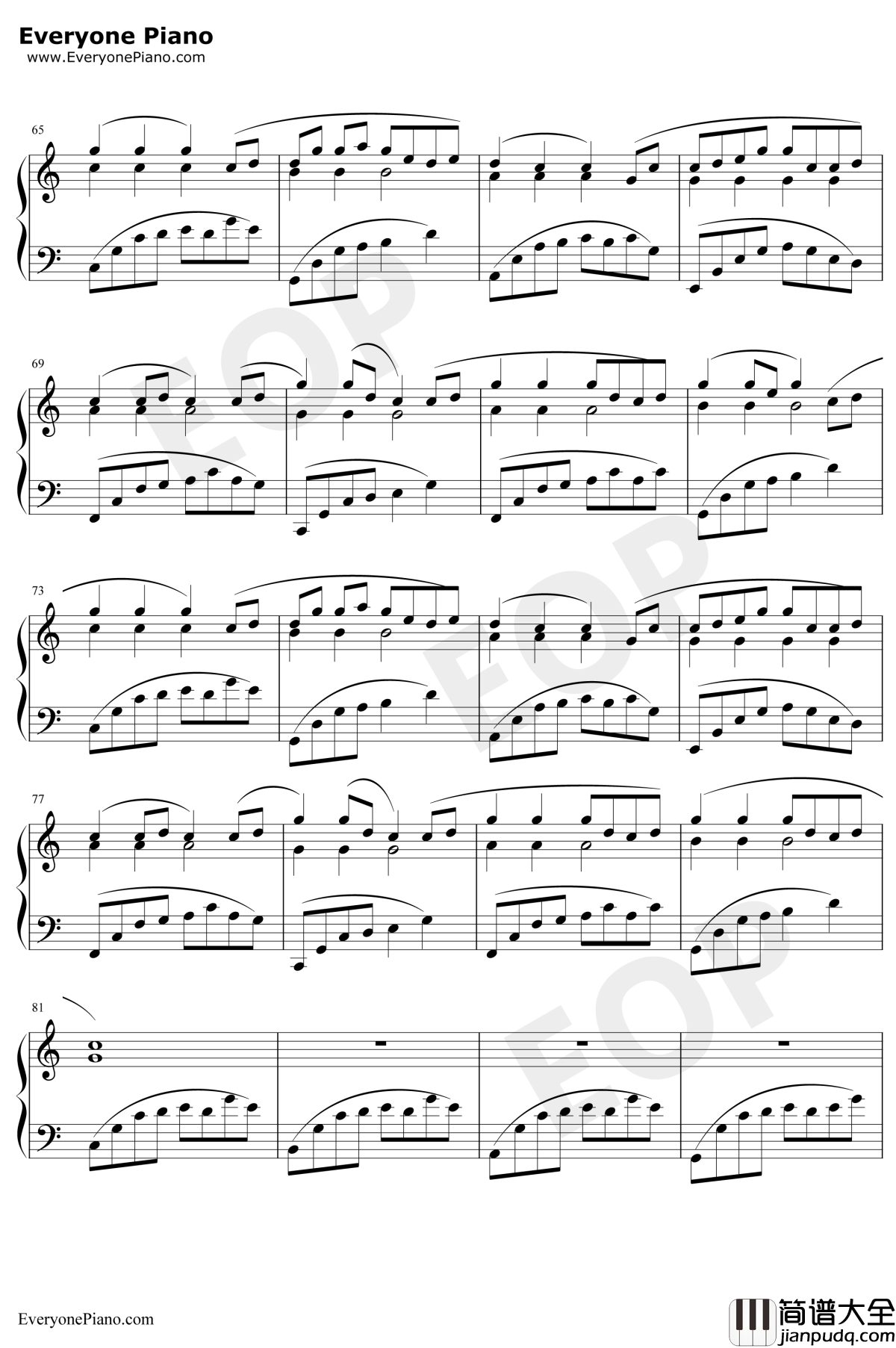 八辈子钢琴谱_乌龟