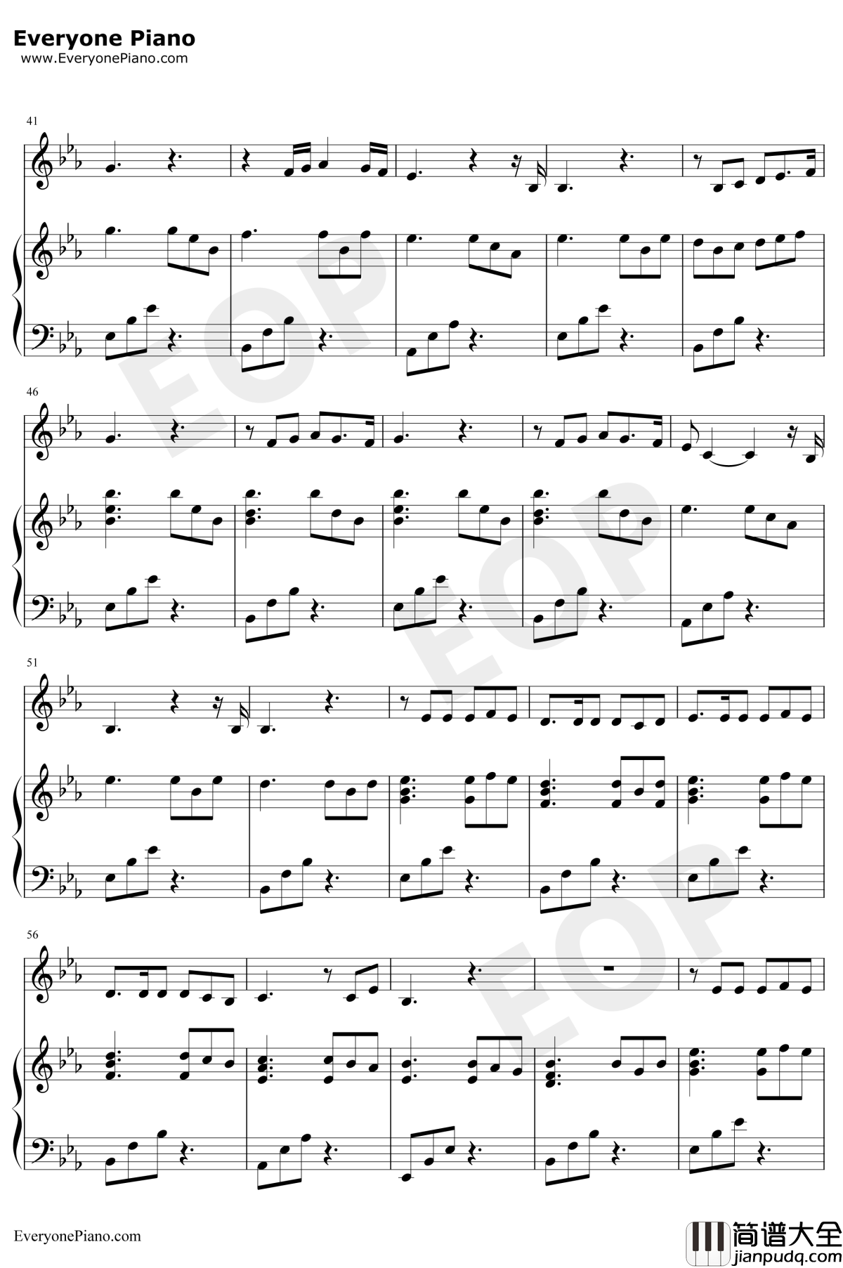 Je_vole钢琴谱_Louane_贝利叶一家OST