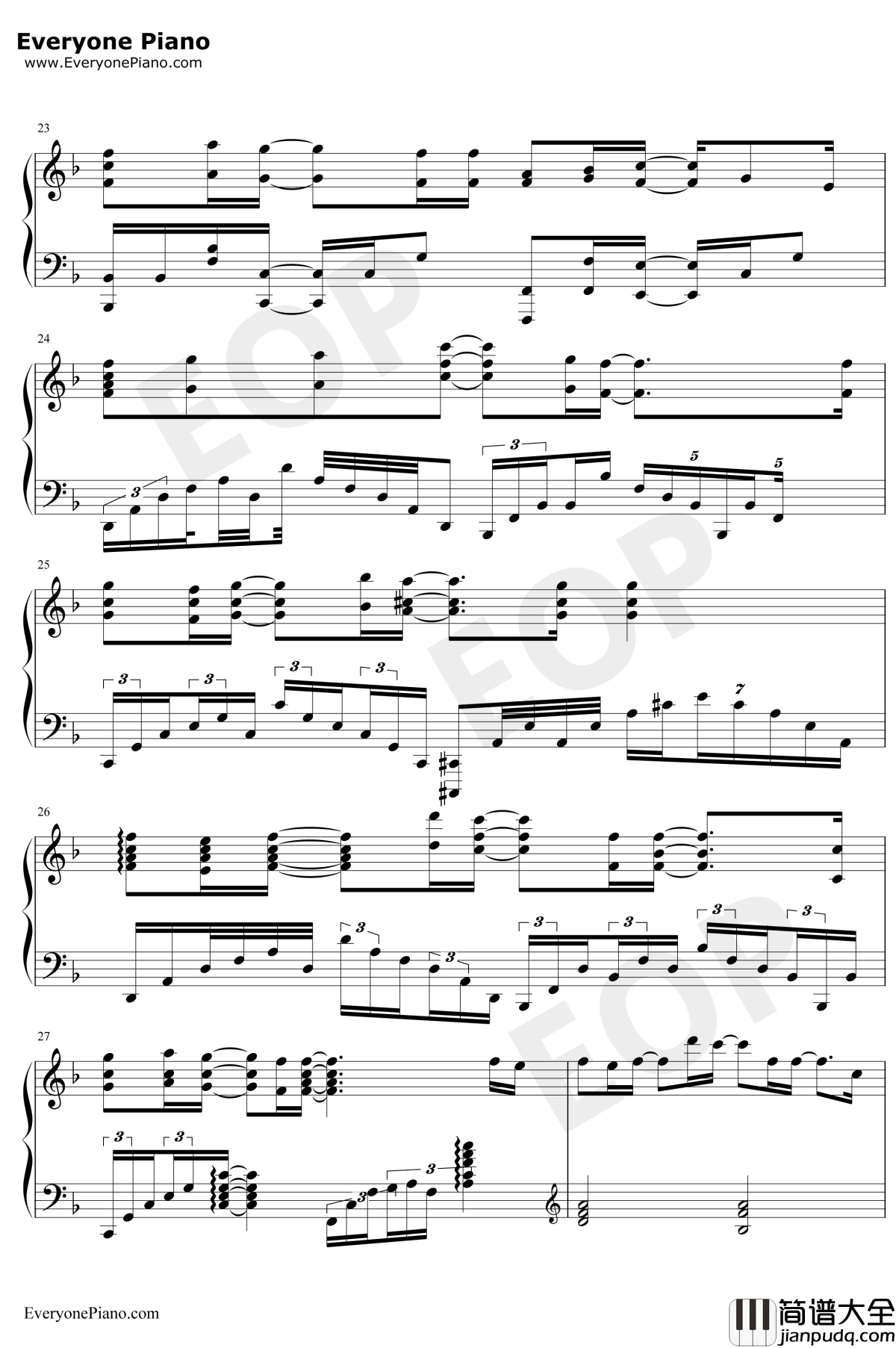 Sincerely钢琴谱_TRUE_紫罗兰永恒花园OP