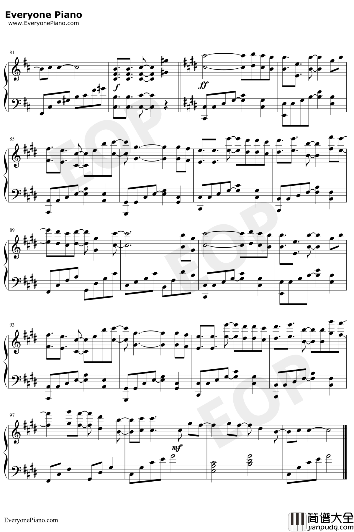 月若流金钢琴谱_阿杰729_杀破狼主题曲