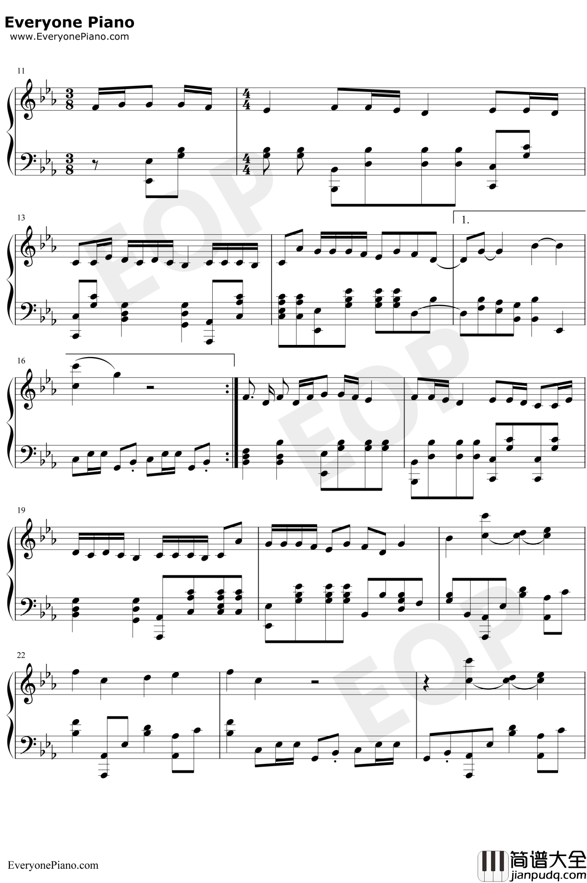 Trouble_is_a_friend钢琴谱_lenka