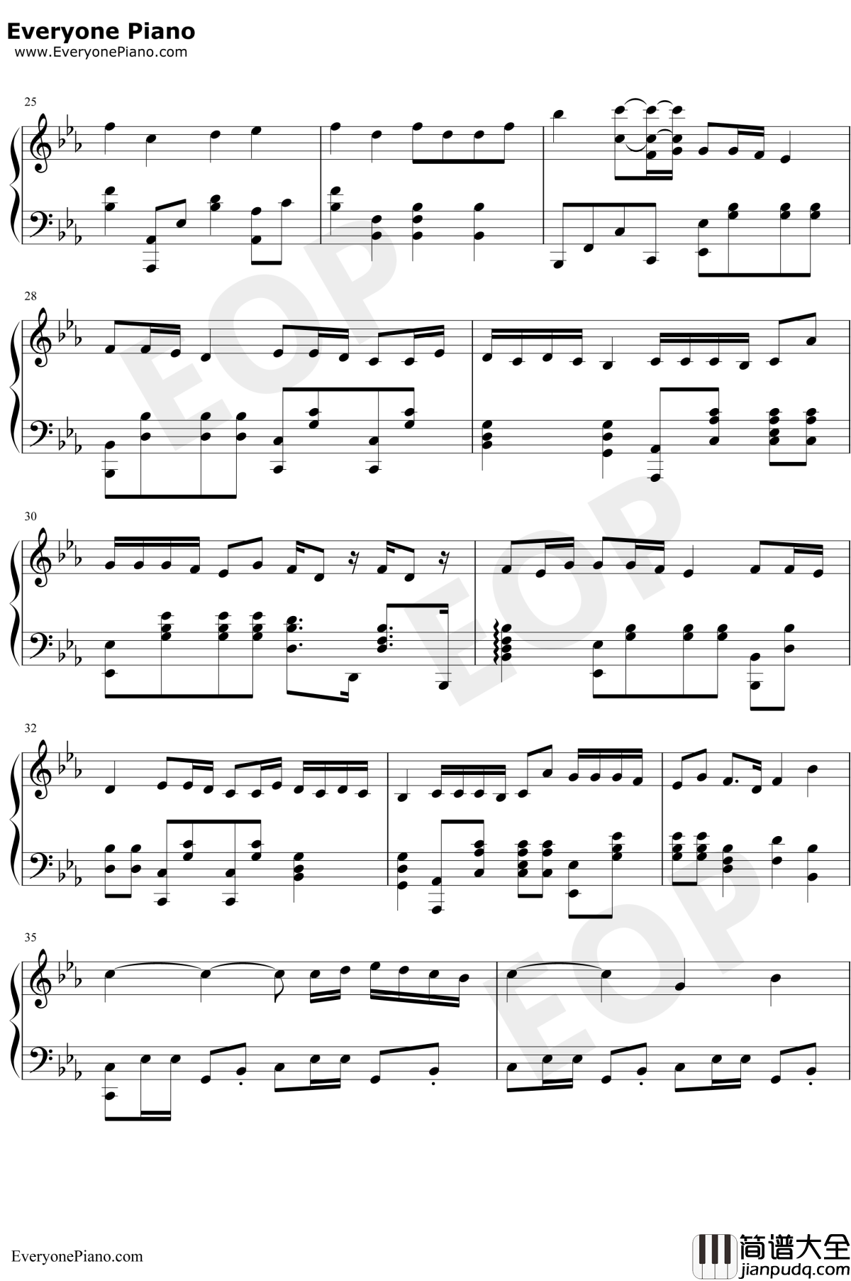 Trouble_is_a_friend钢琴谱_lenka