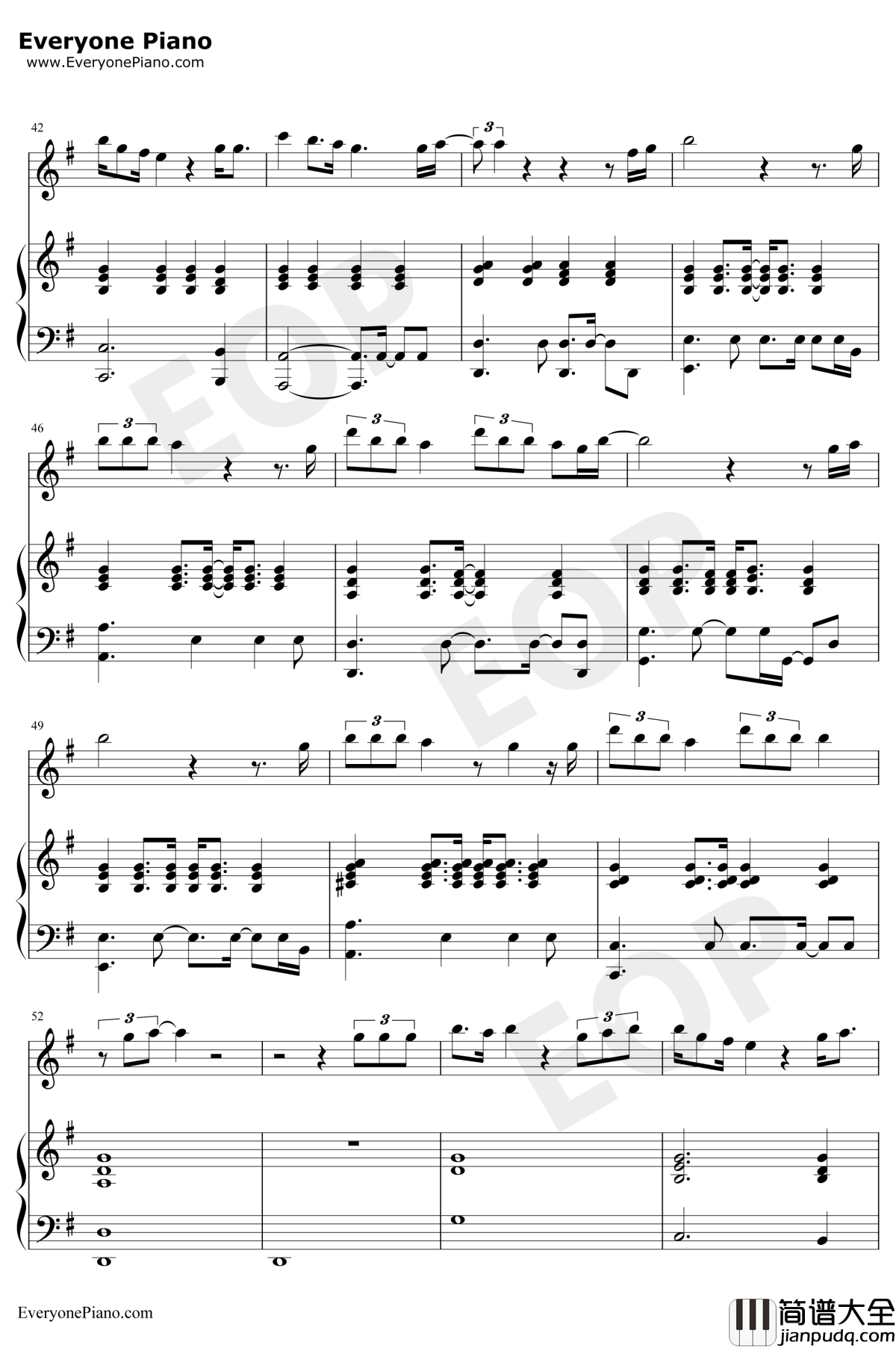 给你的歌钢琴谱_邓紫棋_催泪情歌