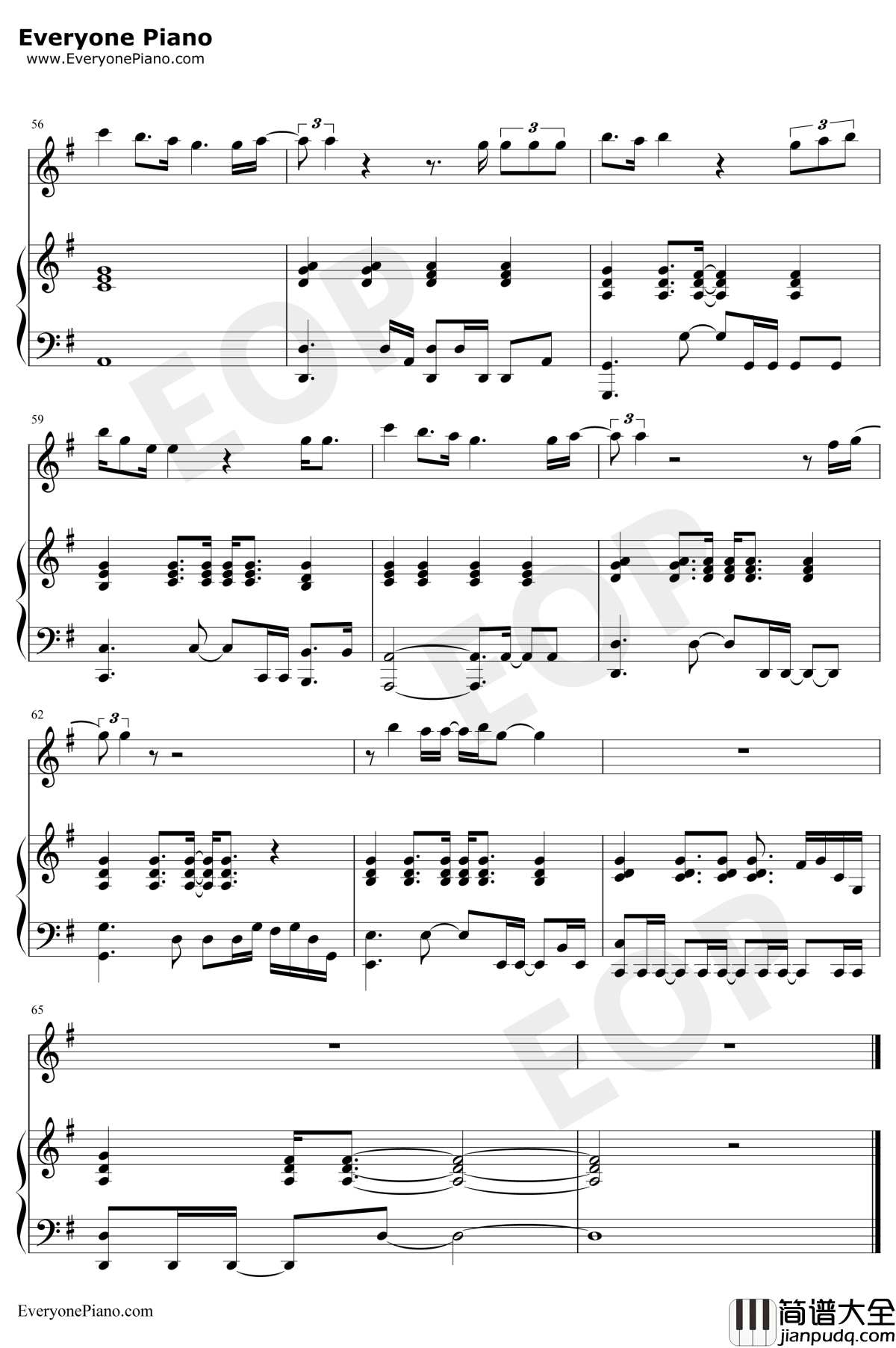 给你的歌钢琴谱_邓紫棋_催泪情歌