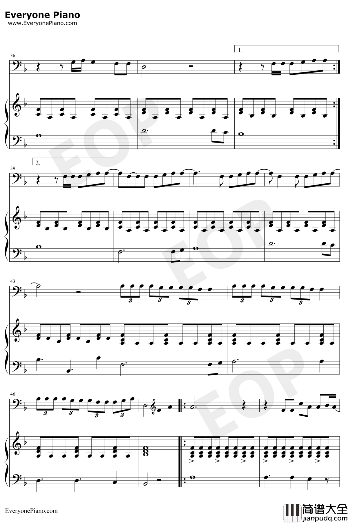 Is_That_Alright钢琴谱_LadyGaga_一个明星的诞生OST