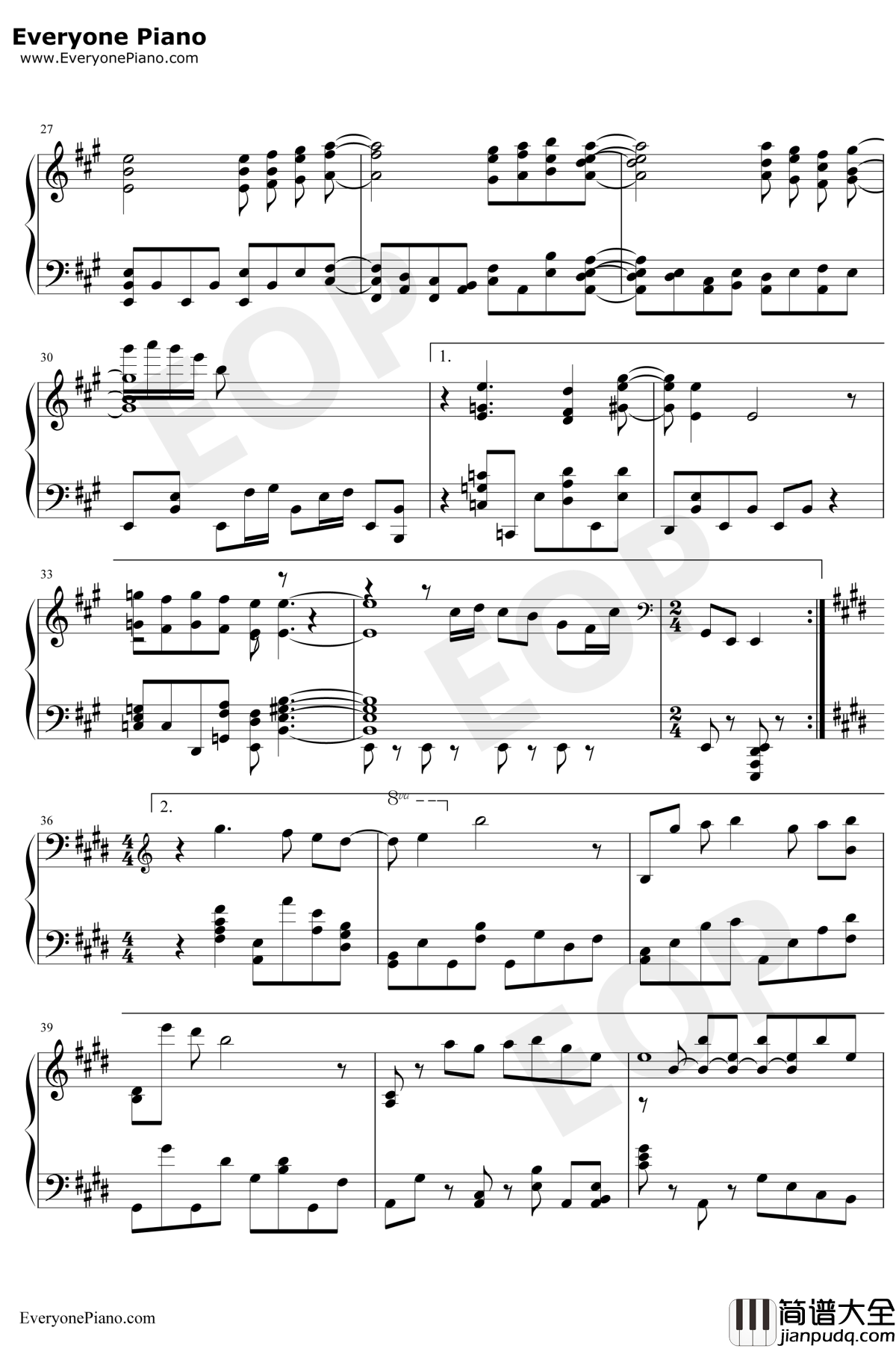 冒险者讲习所钢琴谱_Studio_EIM_冒险岛背景音乐