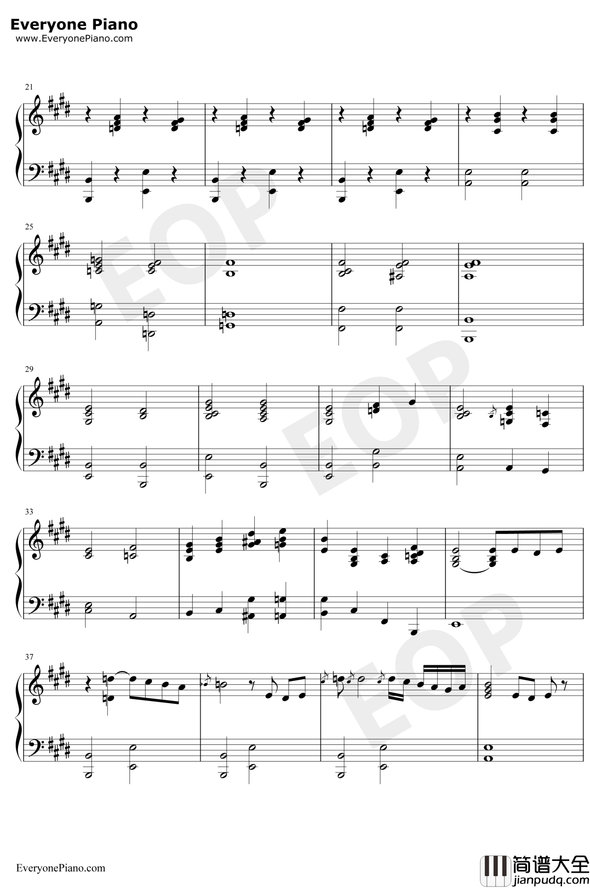 The_Christmas_Song钢琴谱_NatKingCole_ChestnutsRoastingonanOpenFire