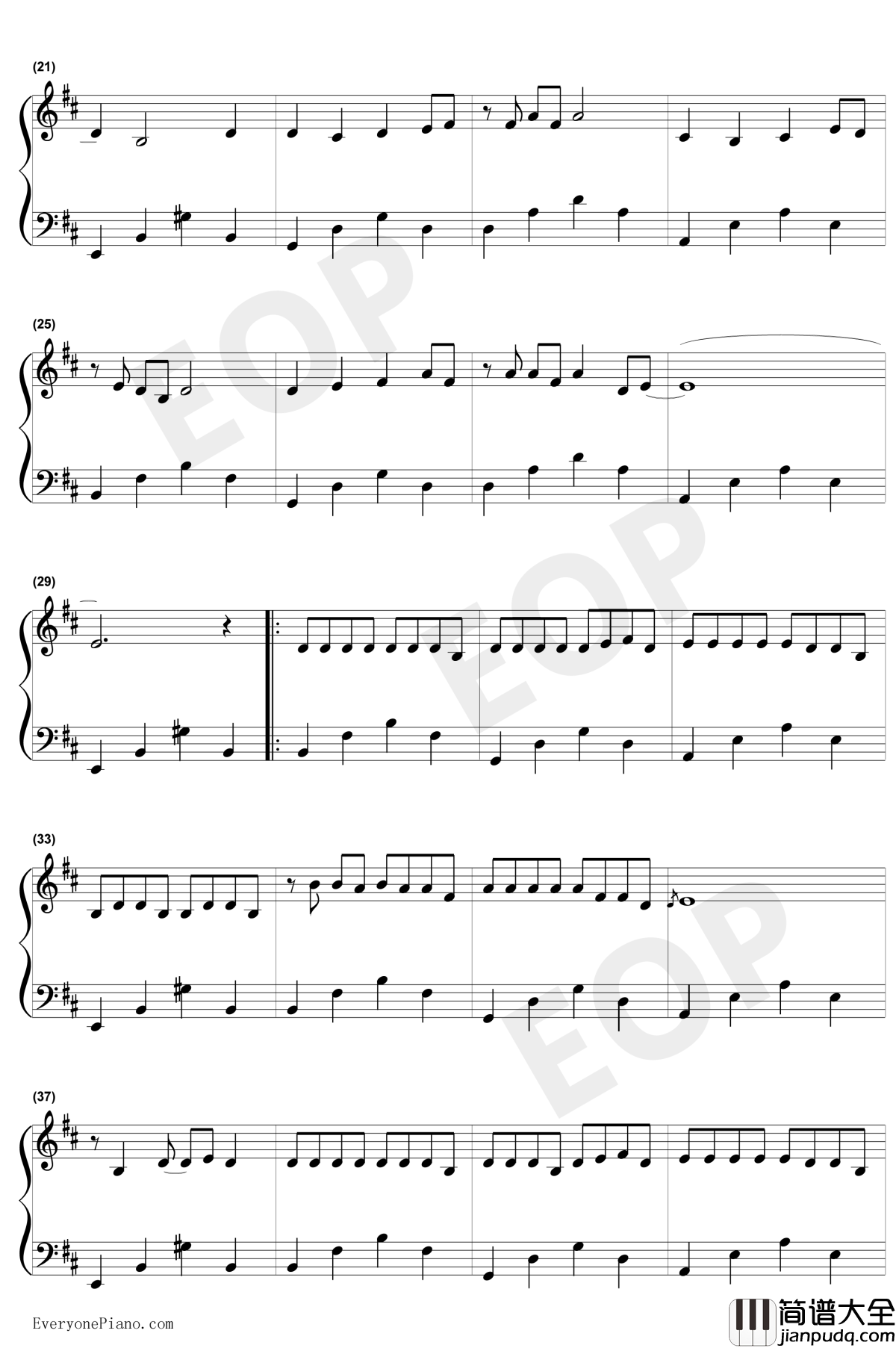 生僻字钢琴谱_陈柯宇_简单版_抖音热歌