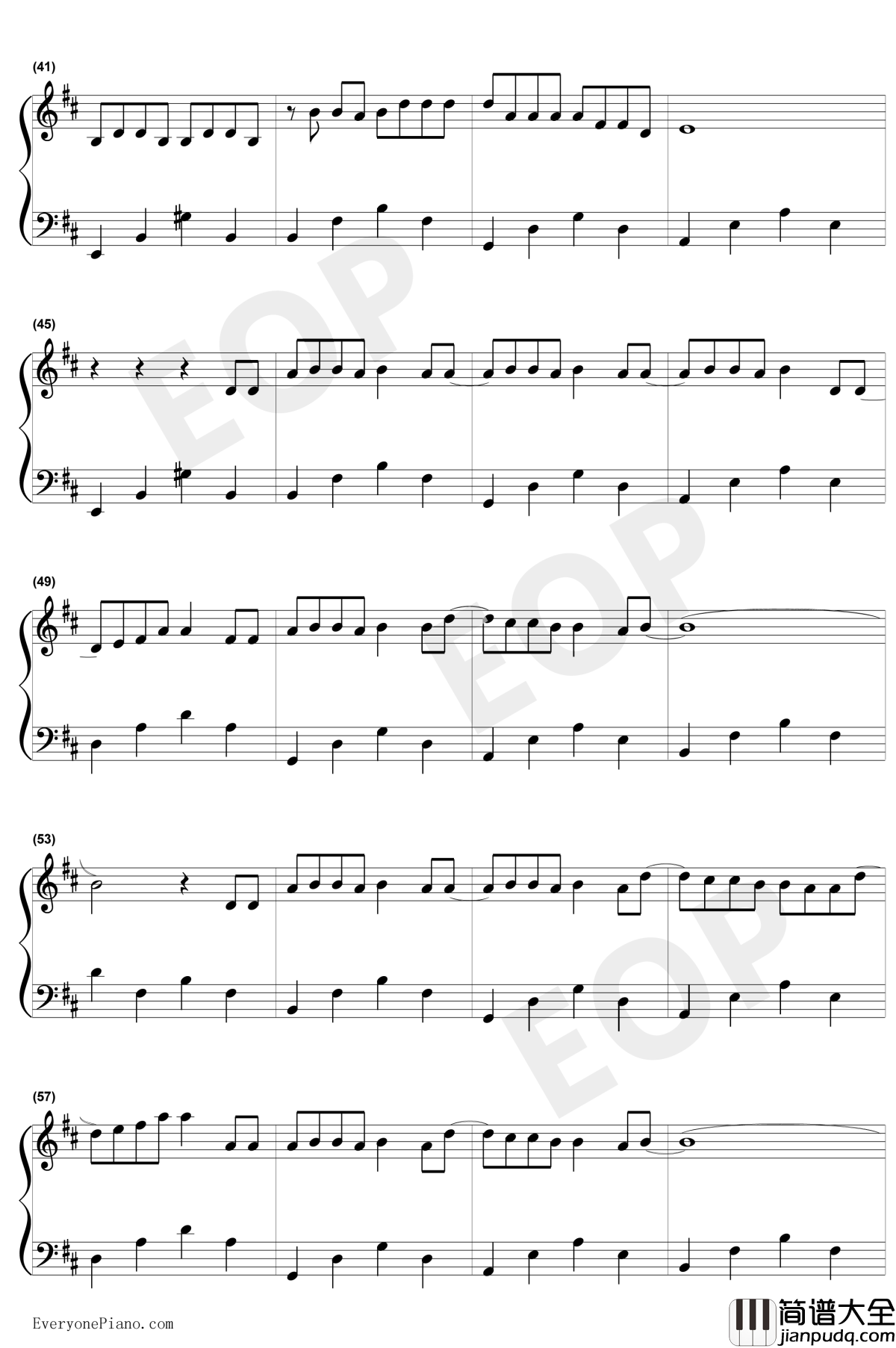 生僻字钢琴谱_陈柯宇_简单版_抖音热歌