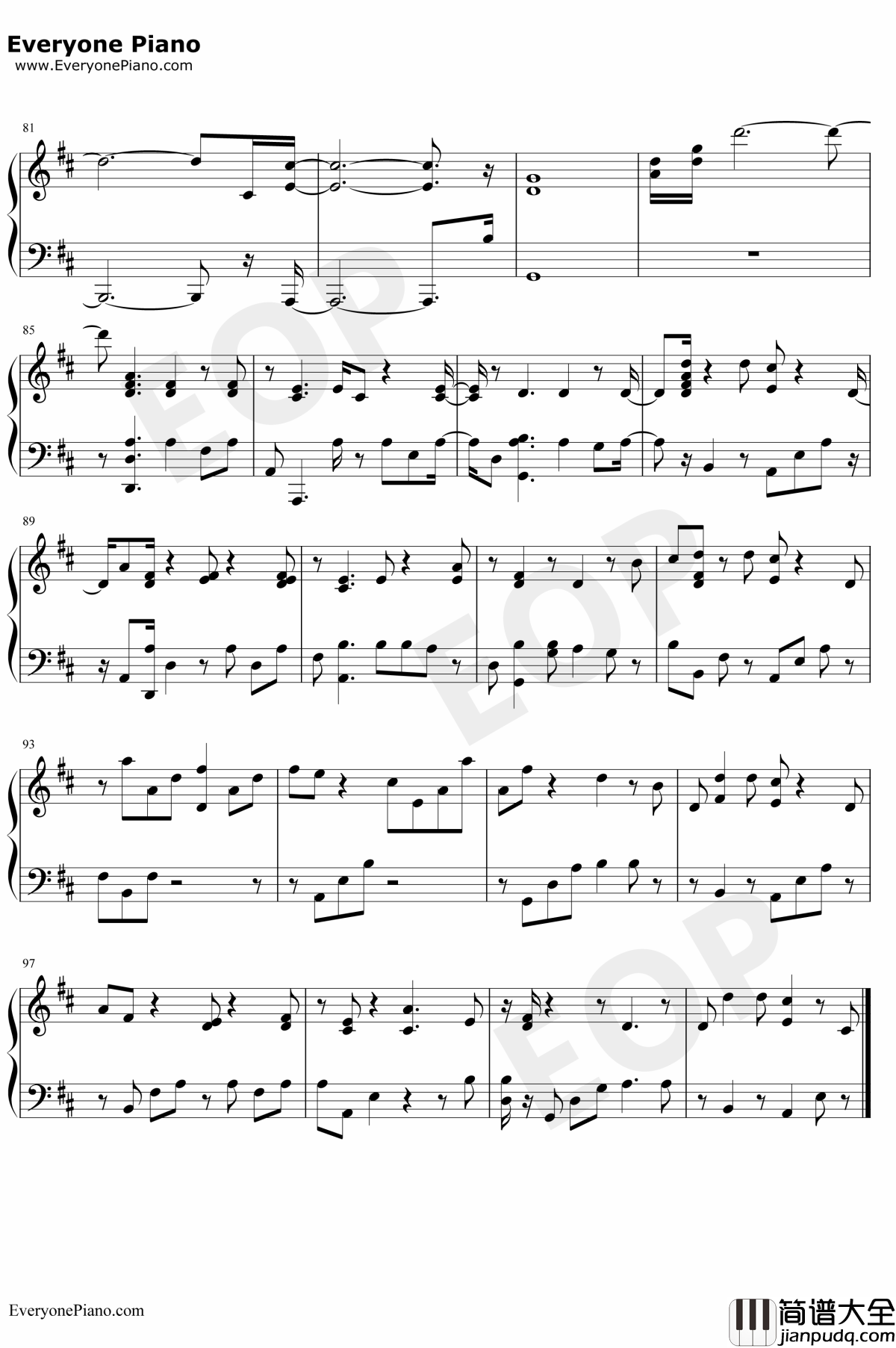 Thursday钢琴谱_JessGlynne_JessGlynne