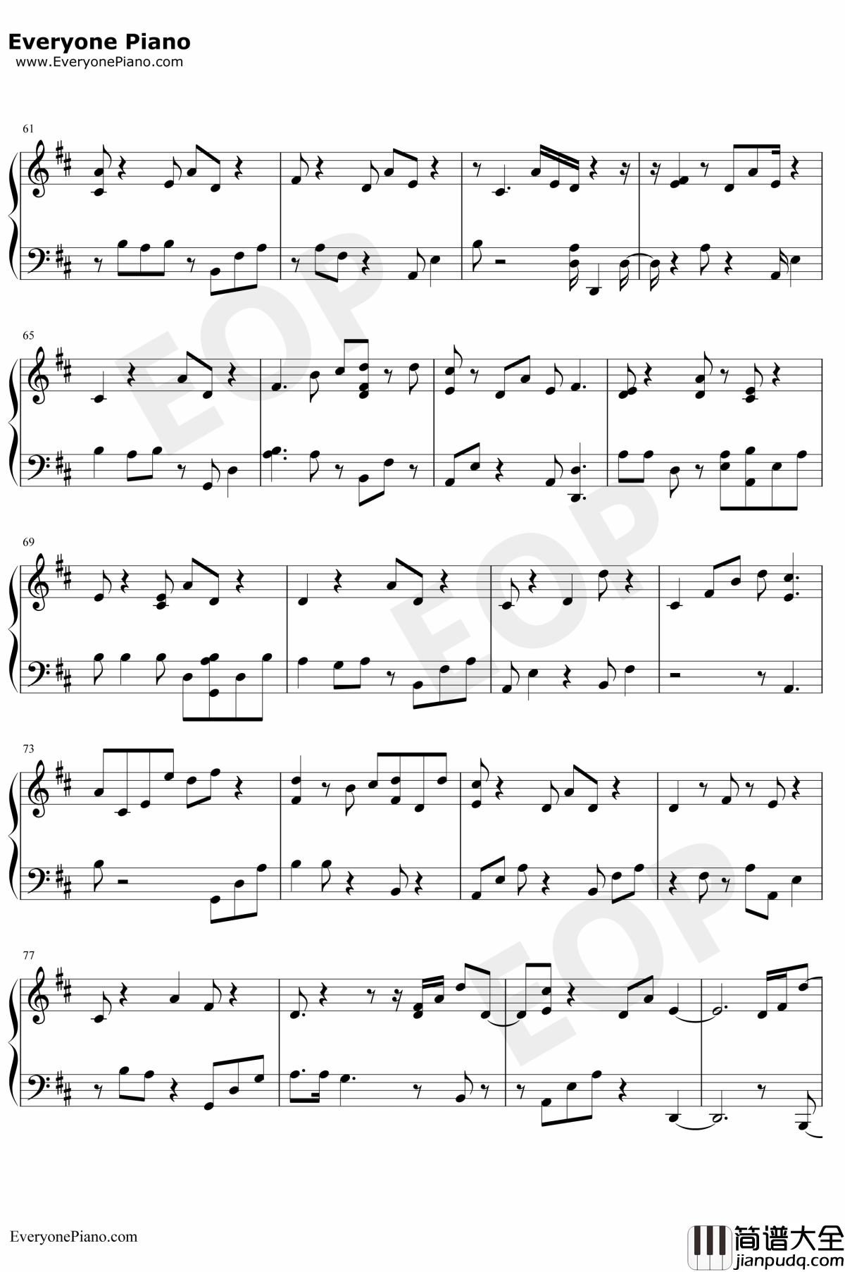 Thursday钢琴谱_JessGlynne_JessGlynne