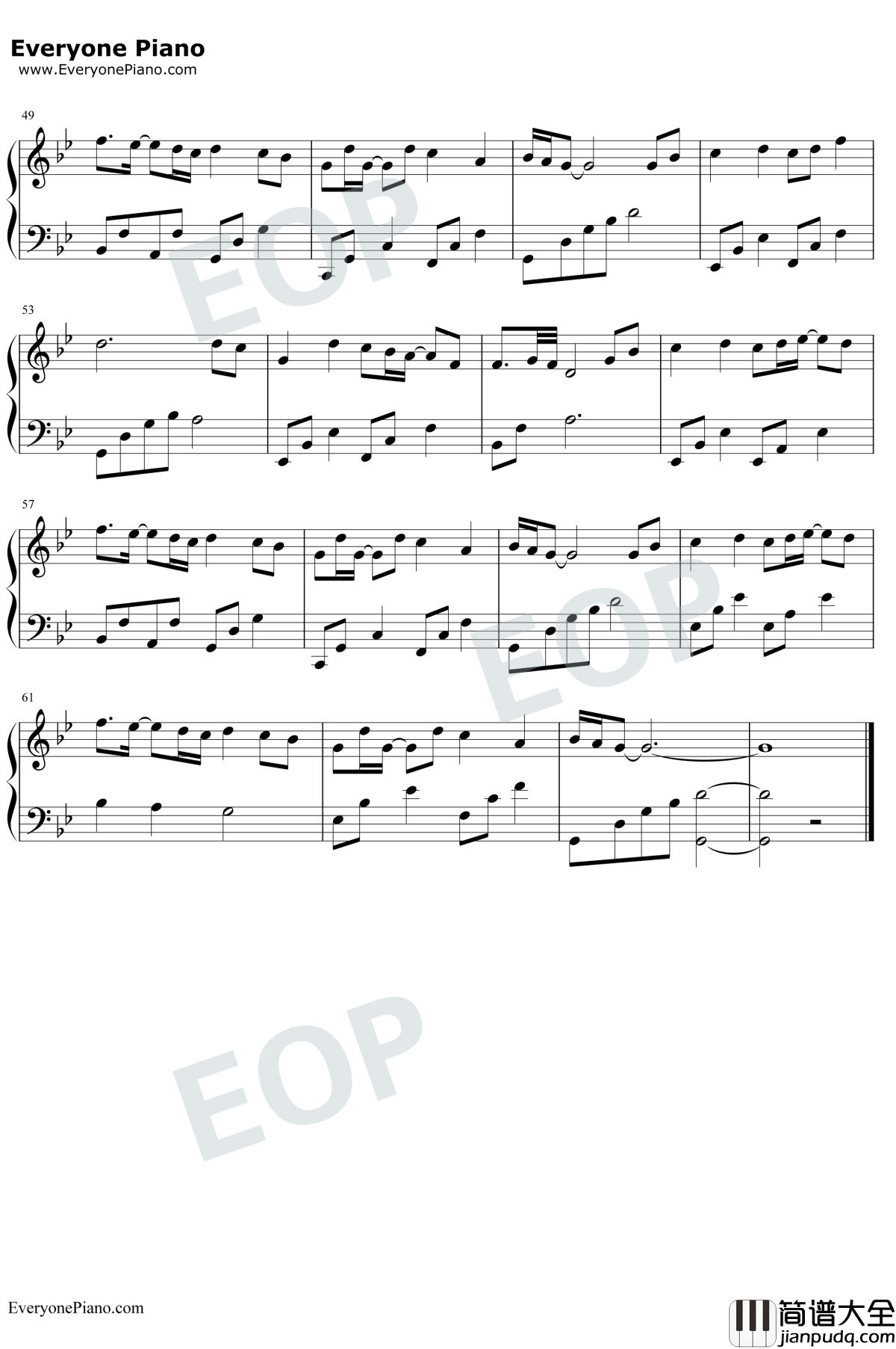 不染钢琴谱_毛不易_香蜜沉沉烬如霜主题曲