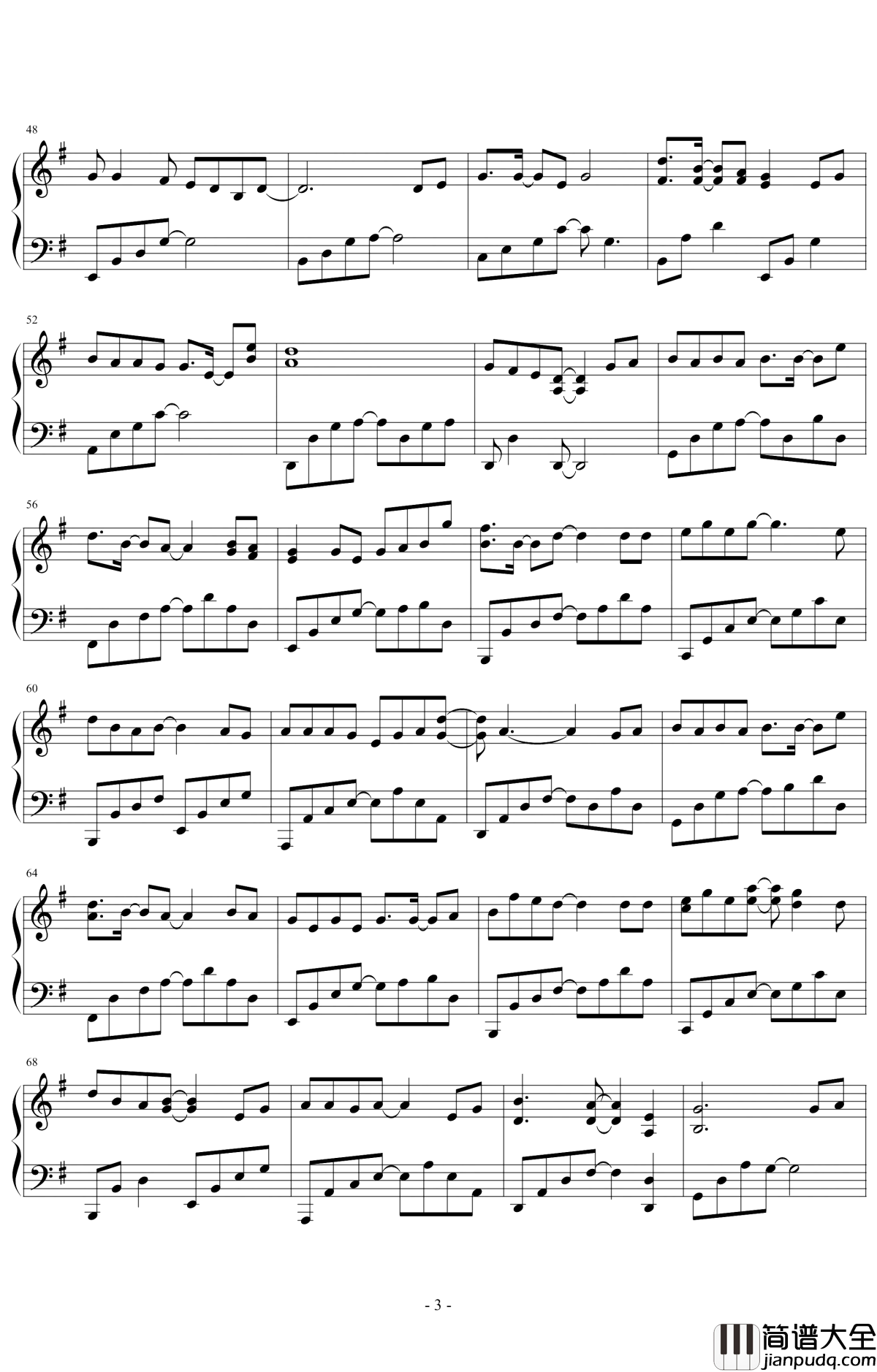 原来占据你内心的人不是我钢琴谱_贺一航_我只是在你内心边缘的角落