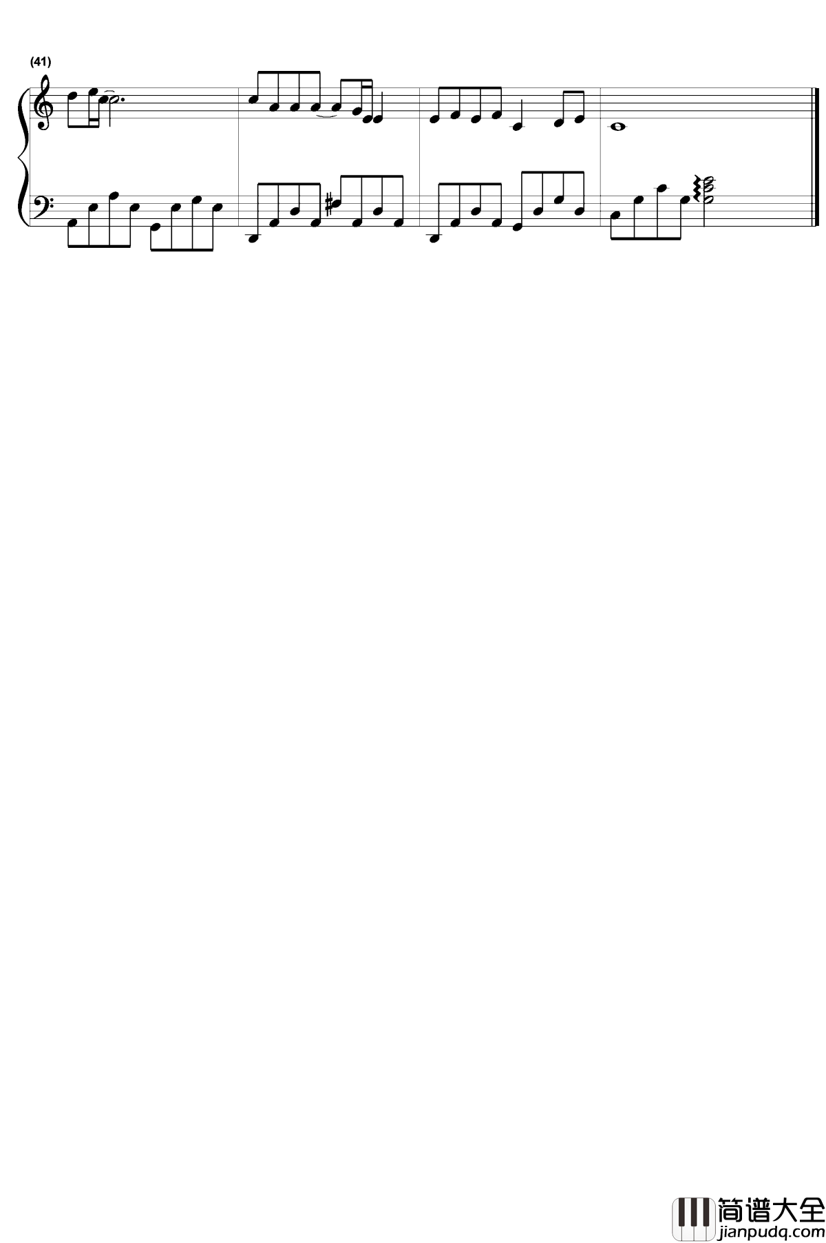 时间停了钢琴谱_鹿晗_我们就停在这儿吧