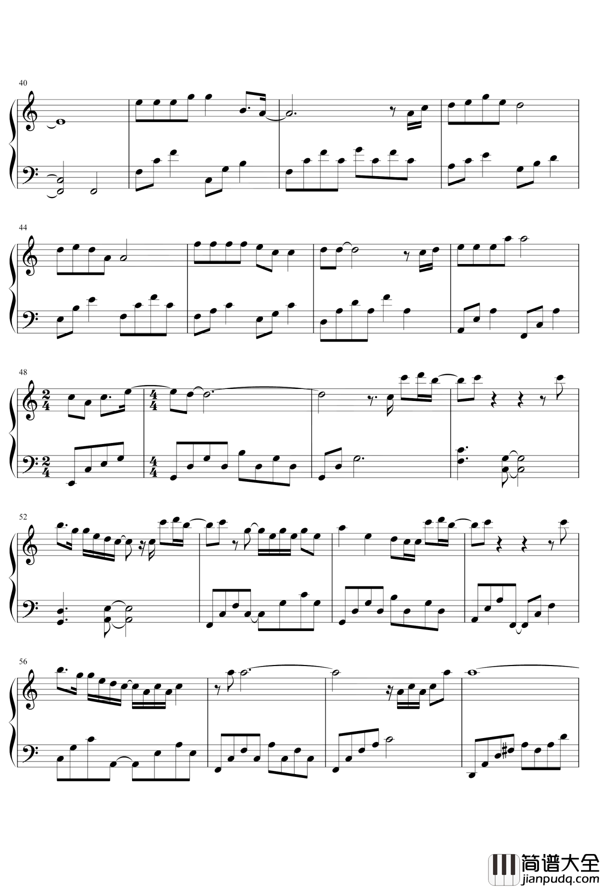 遗书钢琴谱_蔡健雅_放过自己