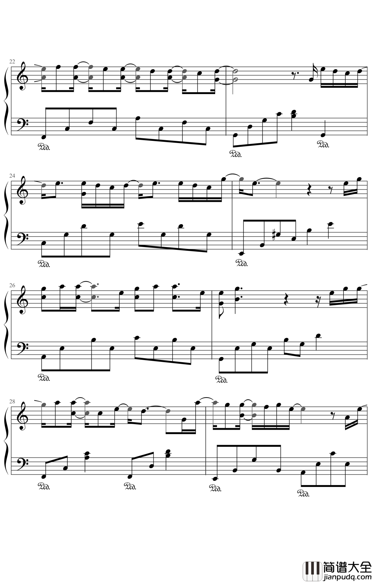 黑夜问白天钢琴谱_林俊杰_白天不懂夜的黑