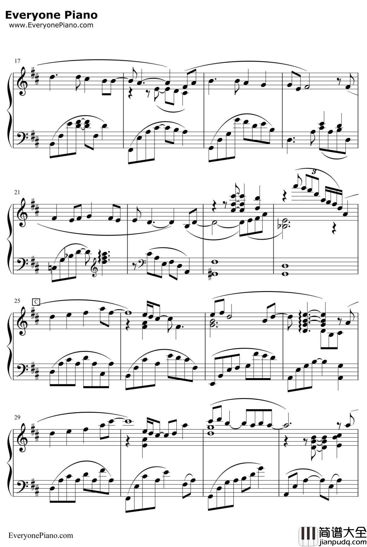 Eyes_On_Me钢琴谱_王菲__最终幻想8_主题曲