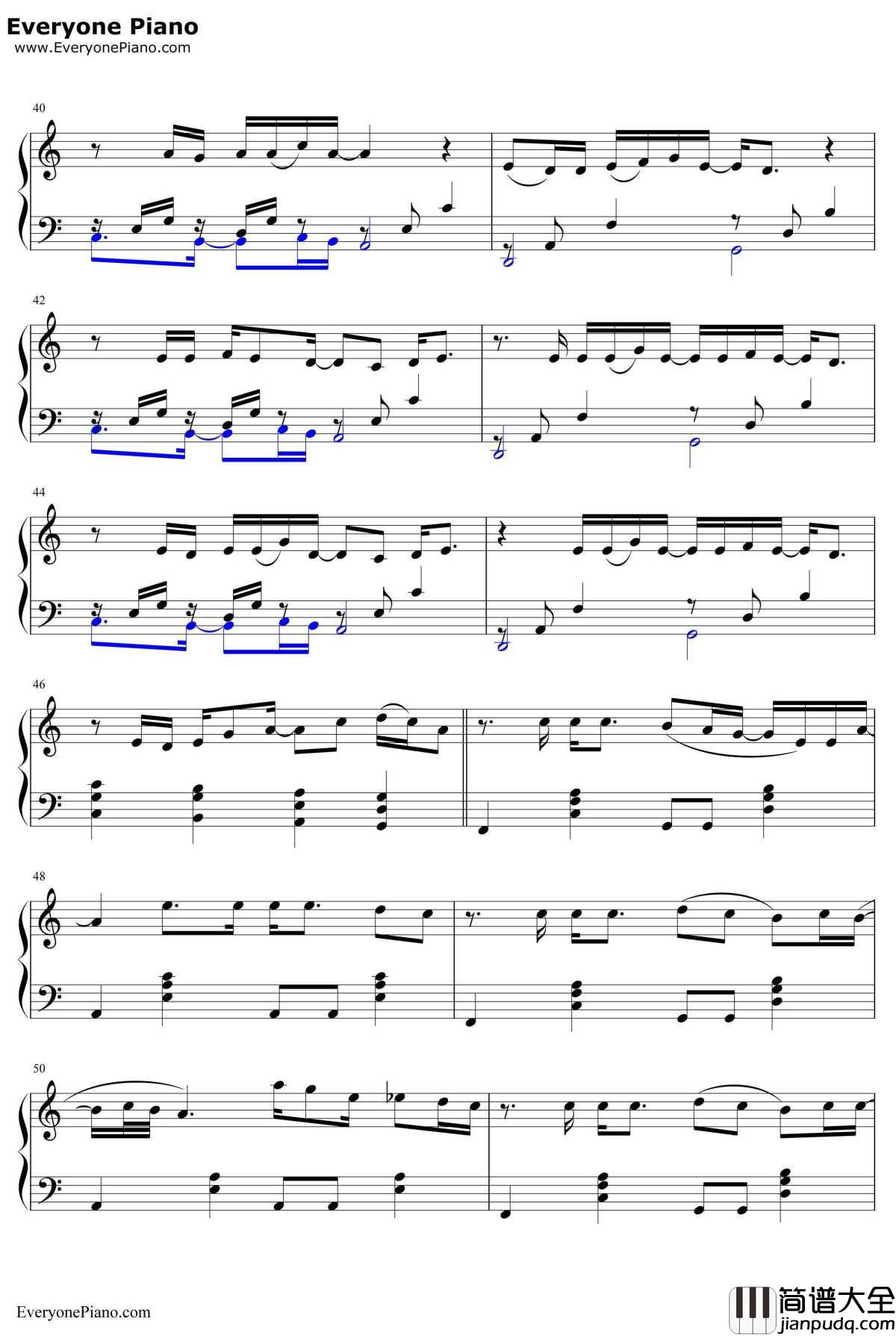 Don't_cry钢琴谱_GunsN'Roses_枪花乐队