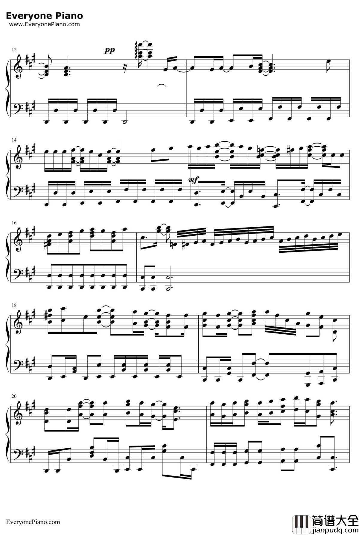 透明な翼钢琴谱_大原ゆい子_小魔女学园ED2