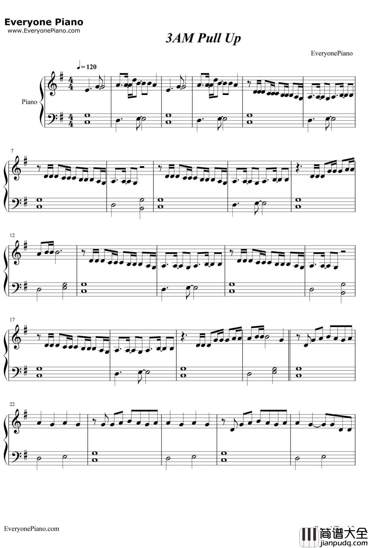 3AM_Pull_Up钢琴谱_CharliXCX