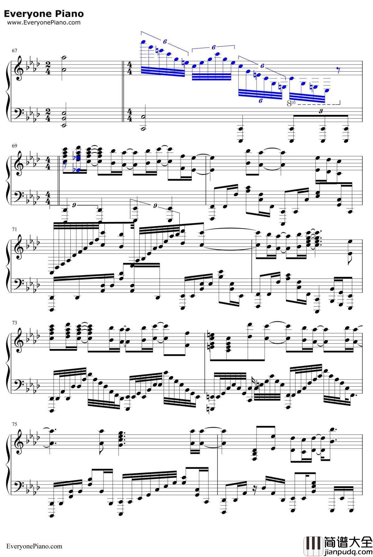 Stay_Alive钢琴谱_爱蜜莉雅(CV:高桥李依)_Re从零开始的异世界生活ED2