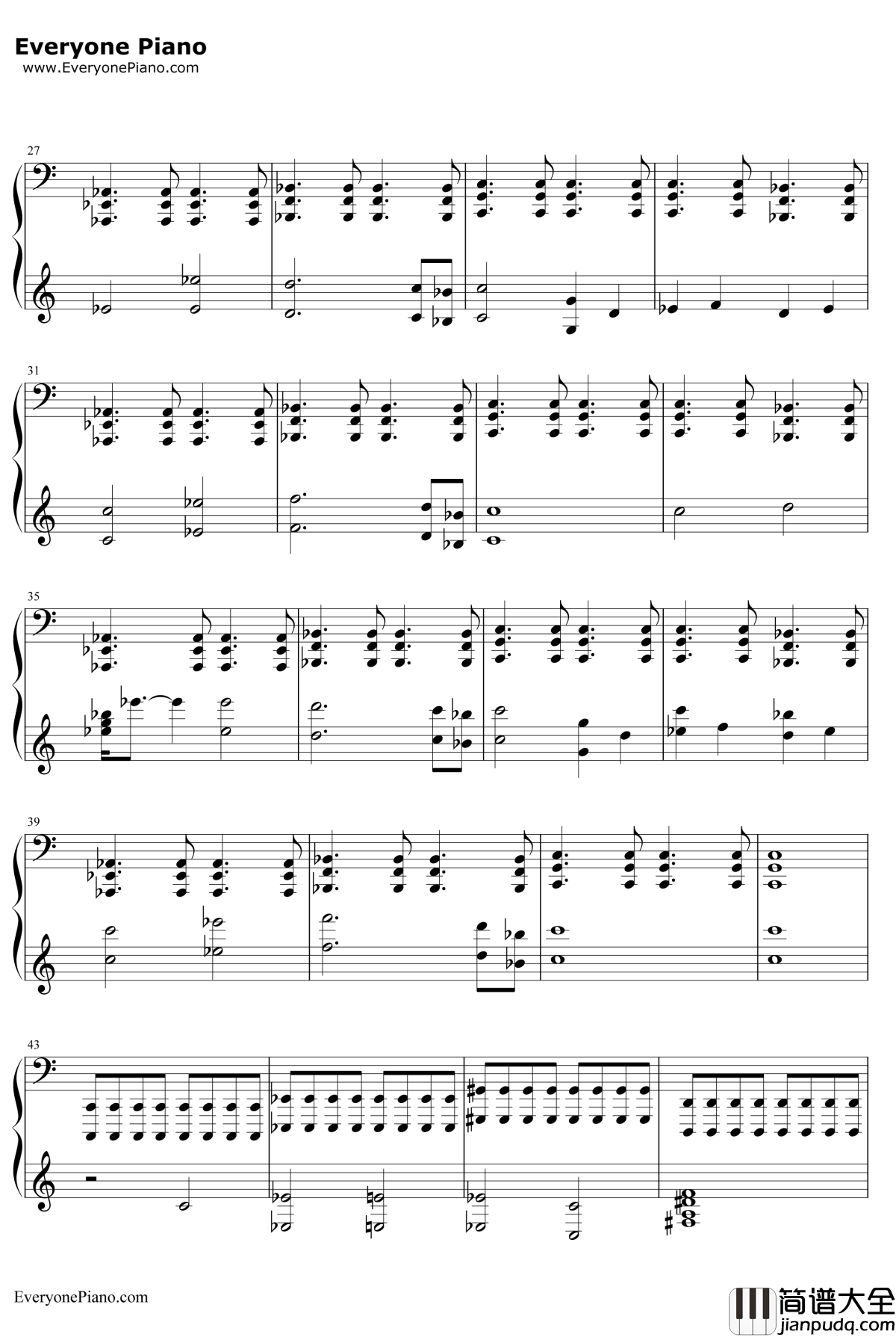 辐射4主题曲钢琴谱_InonZur_辐射4主题曲