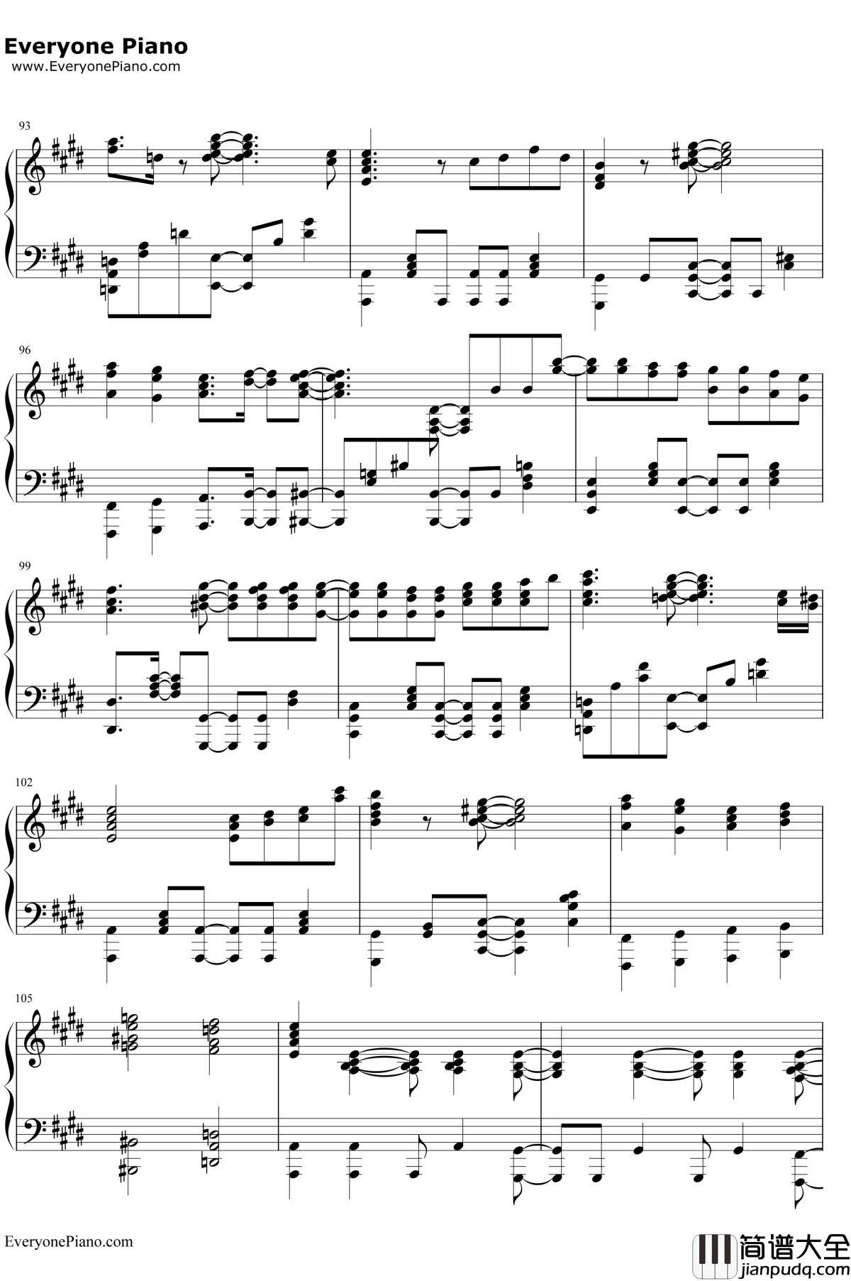 M@STERPIECE钢琴谱_765PROALLSTARS_偶像大师走向光辉的未来主题歌