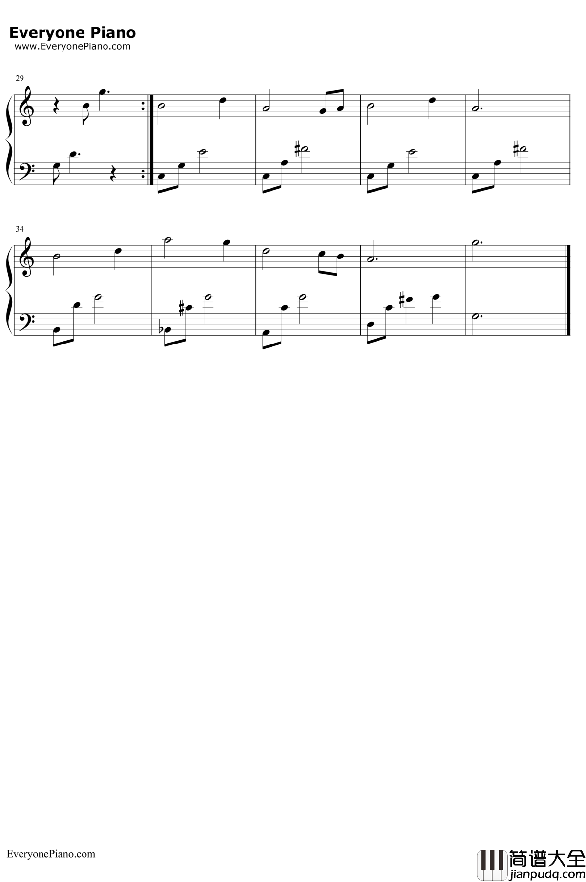 Zelda's_Lullaby钢琴谱_近藤浩治_塞尔达传说时之笛