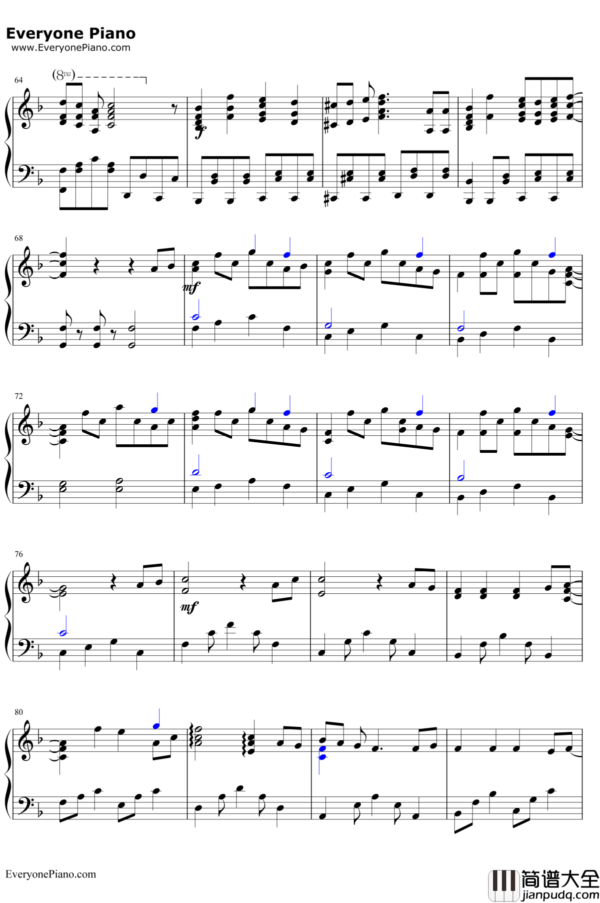 ノンファンタジー钢琴谱_LIP×LIP_无论何时我们的恋情都是10厘米OP