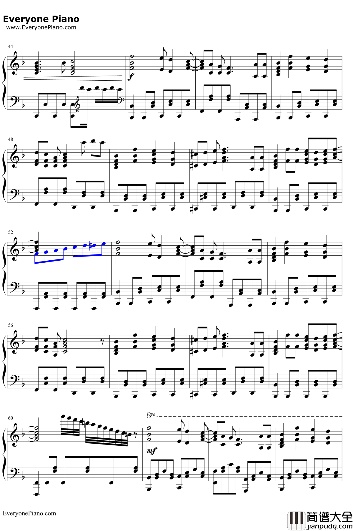 ノンファンタジー钢琴谱_LIP×LIP_无论何时我们的恋情都是10厘米OP