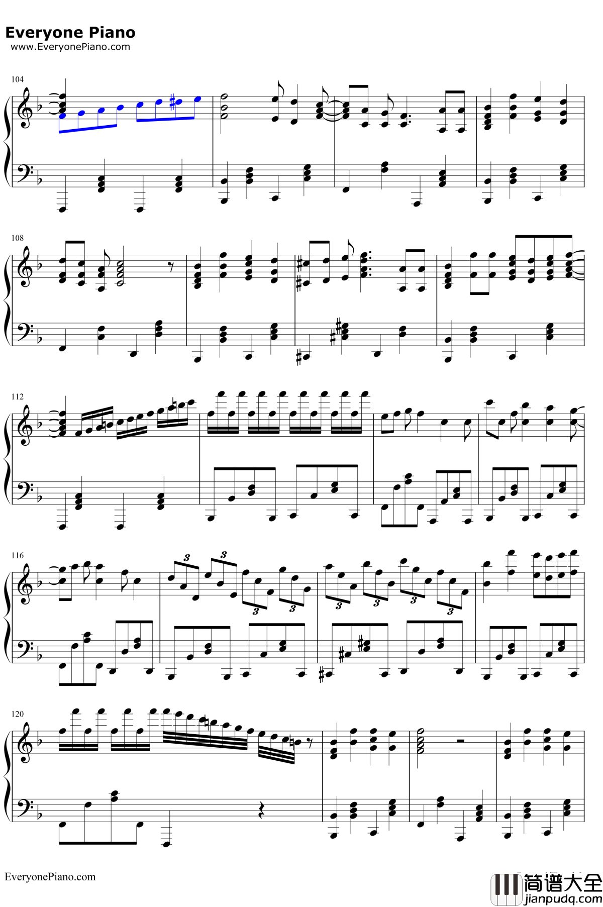 ノンファンタジー钢琴谱_LIP×LIP_无论何时我们的恋情都是10厘米OP