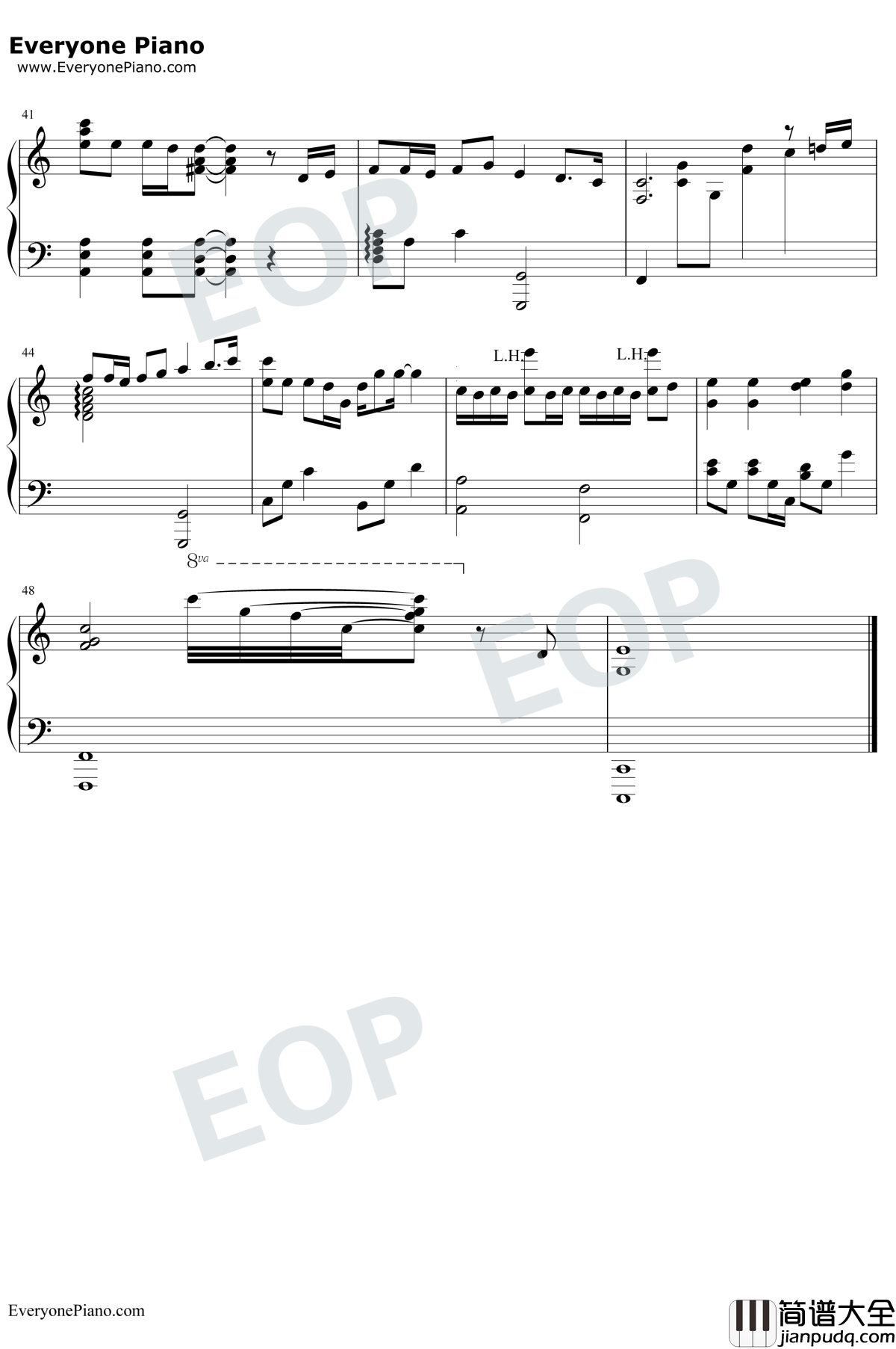 123木头人钢琴谱_黑Girl