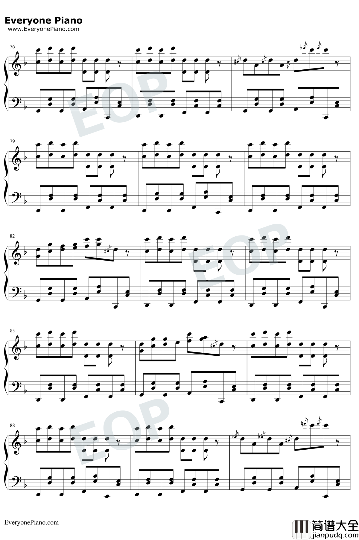 卡路里钢琴谱_火箭少女101_西虹市首富插曲