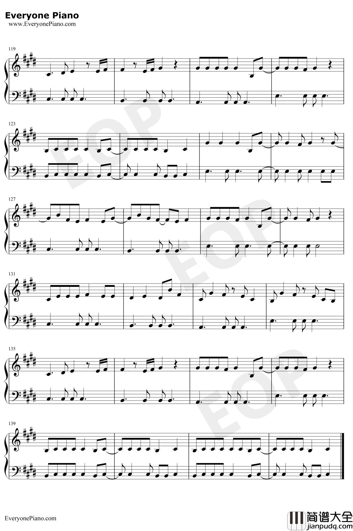 ガラスを割れ钢琴谱_欅坂46