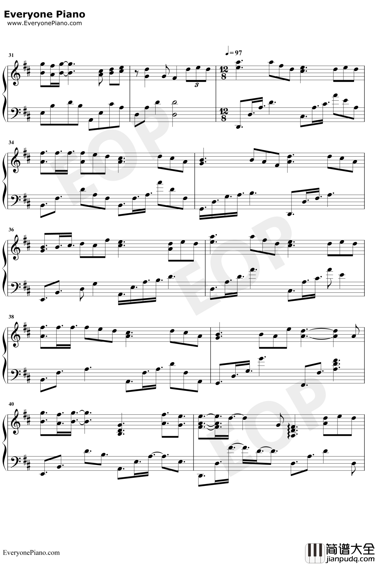 遥远的你钢琴谱_221小伙伴_完整版_献给最初的暗恋