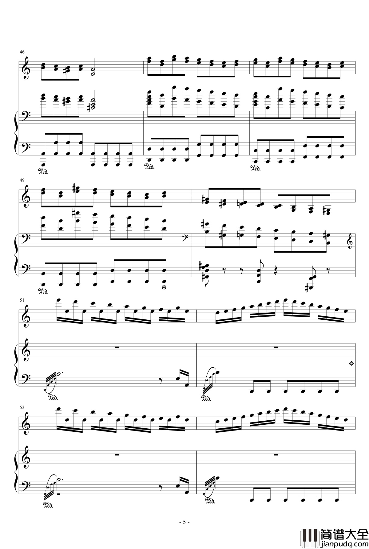 V3钢琴谱_小提琴钢琴协奏_快乐小陆鹿