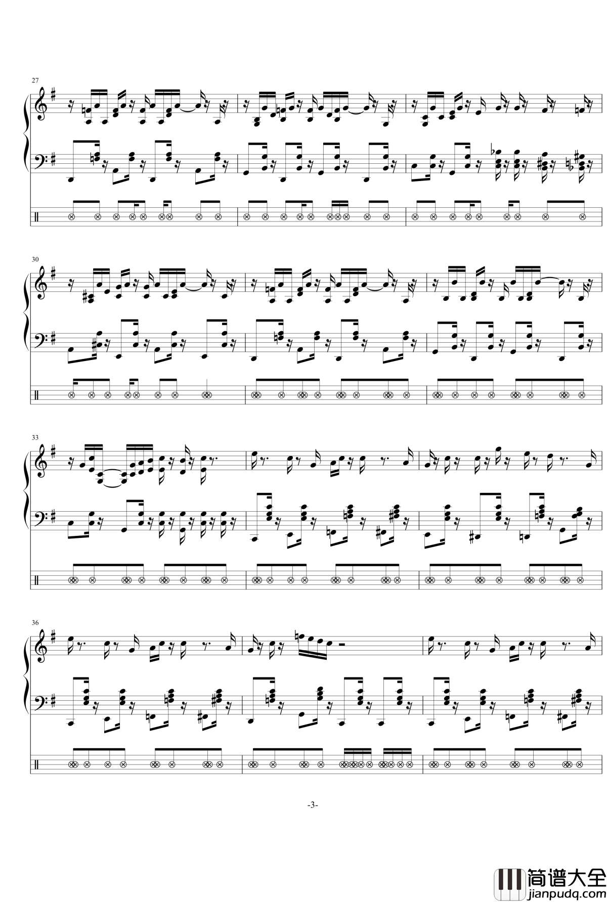 超级玛丽岩石背景音乐钢琴谱_超级玛丽