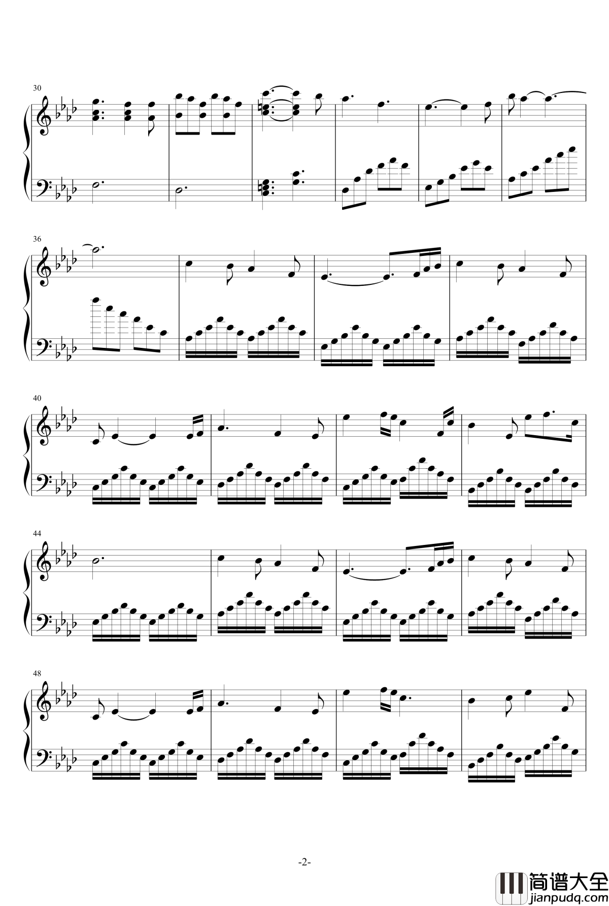 处女钢琴谱_素颜清心