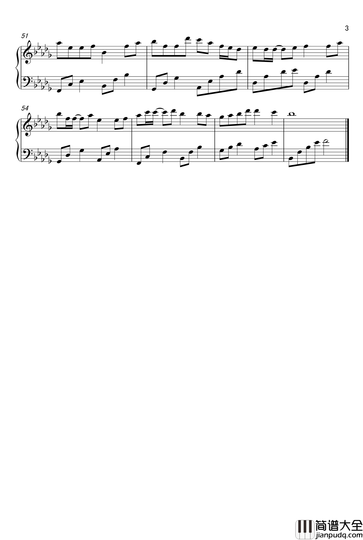 手掌心钢琴谱_原调钢琴独奏版_丁当