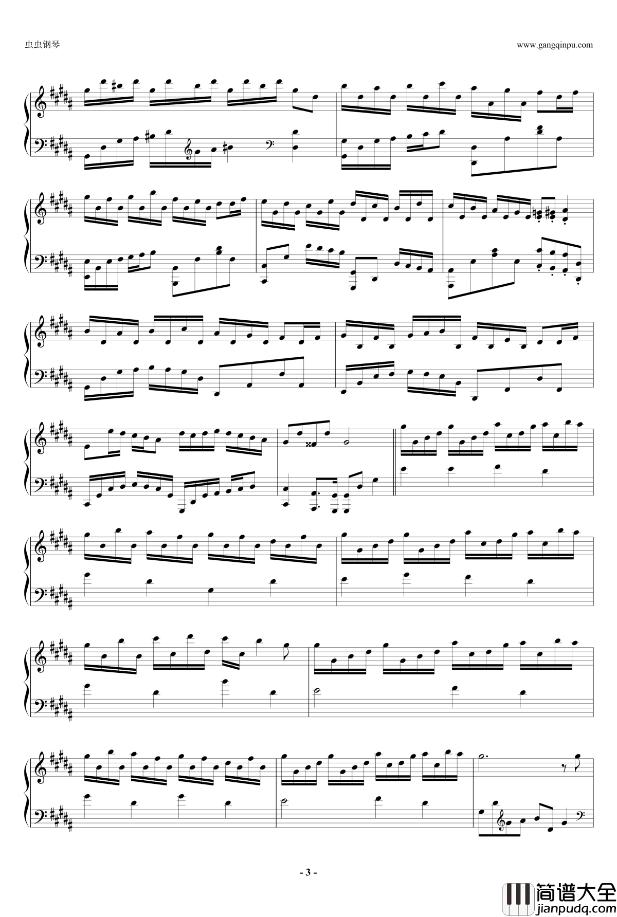 flower_dance钢琴谱_纯钢_DJ_Okawari